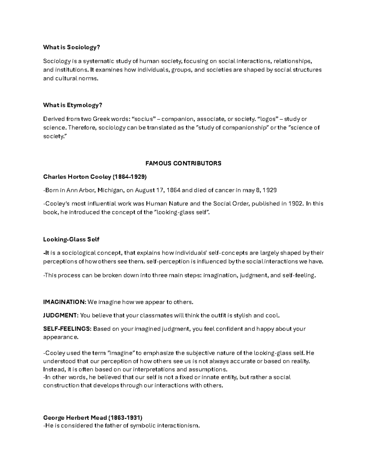 UTS Chapter 2 - Sociology and the Development of Self - Studocu