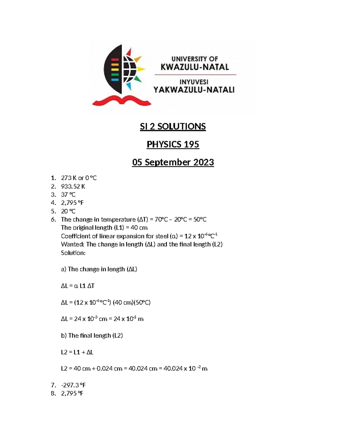 ENVS 120 Geomorphology SI Session Questions - 30 August 2024 - Studocu