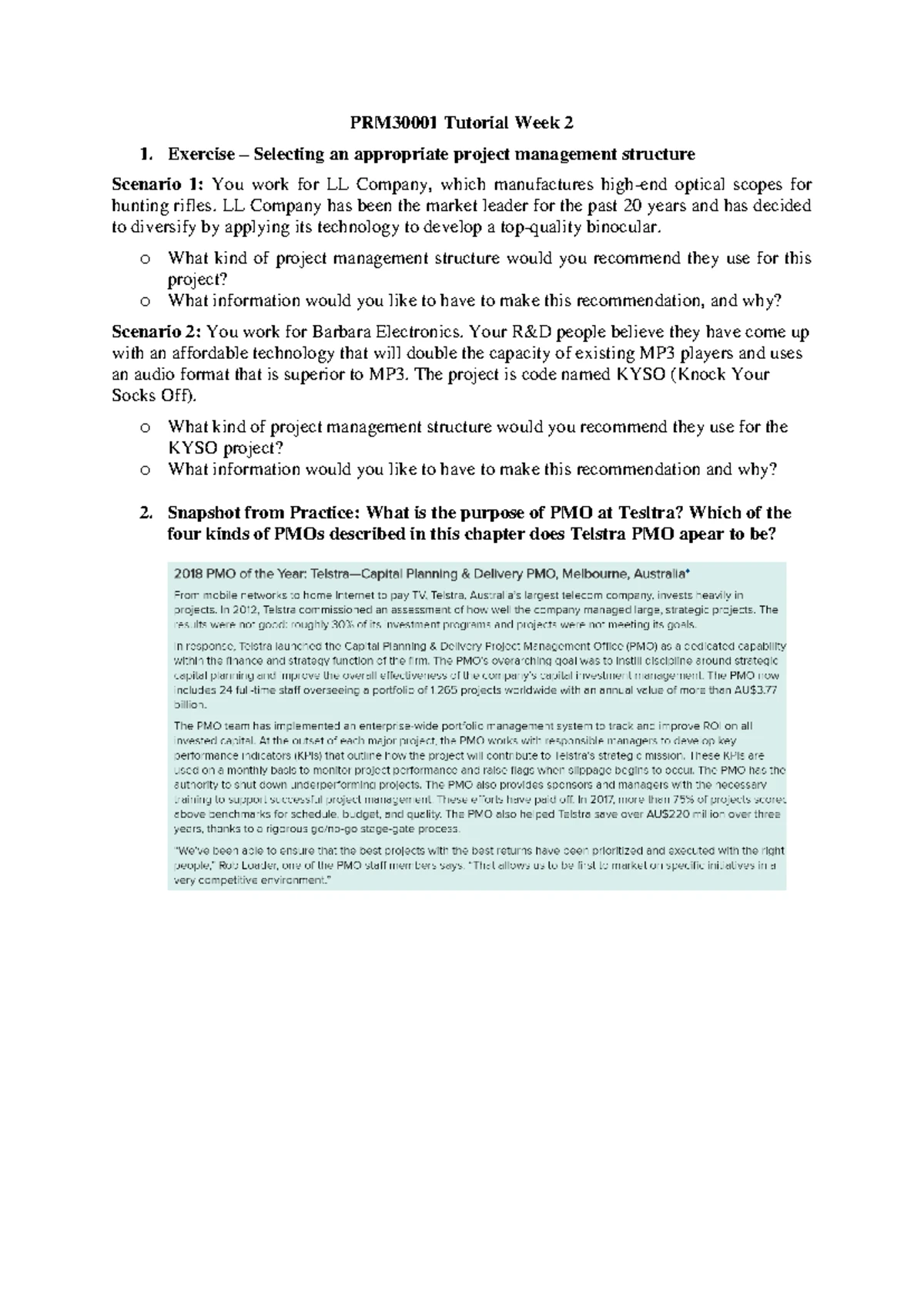 PRM30001 Tutorial 1 Questions - PRM30001 - Tutorial 1 2-1 Classify each ...