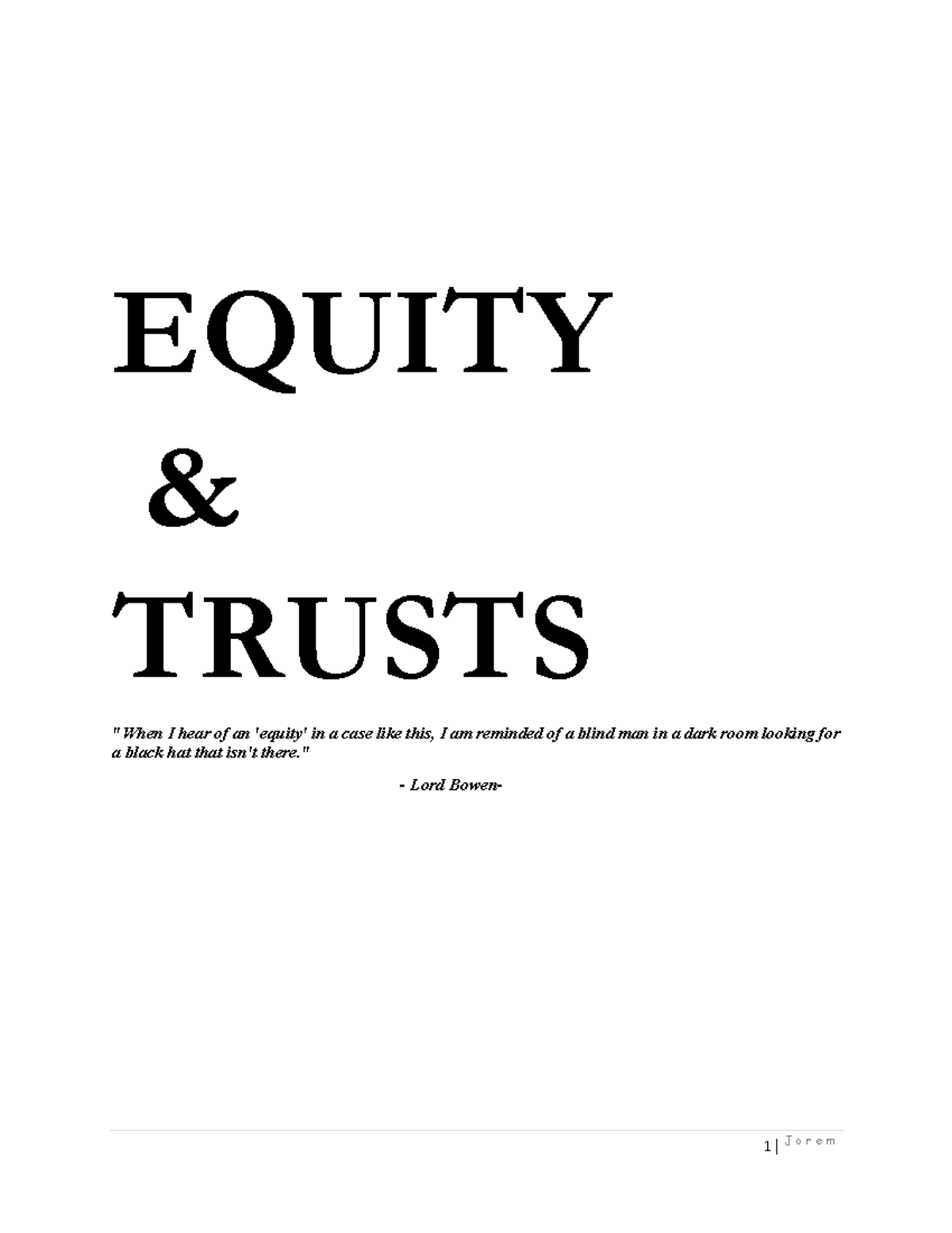 Equity and Trusts Notes 2021: Key Concepts and Case Law Analysis - Studocu