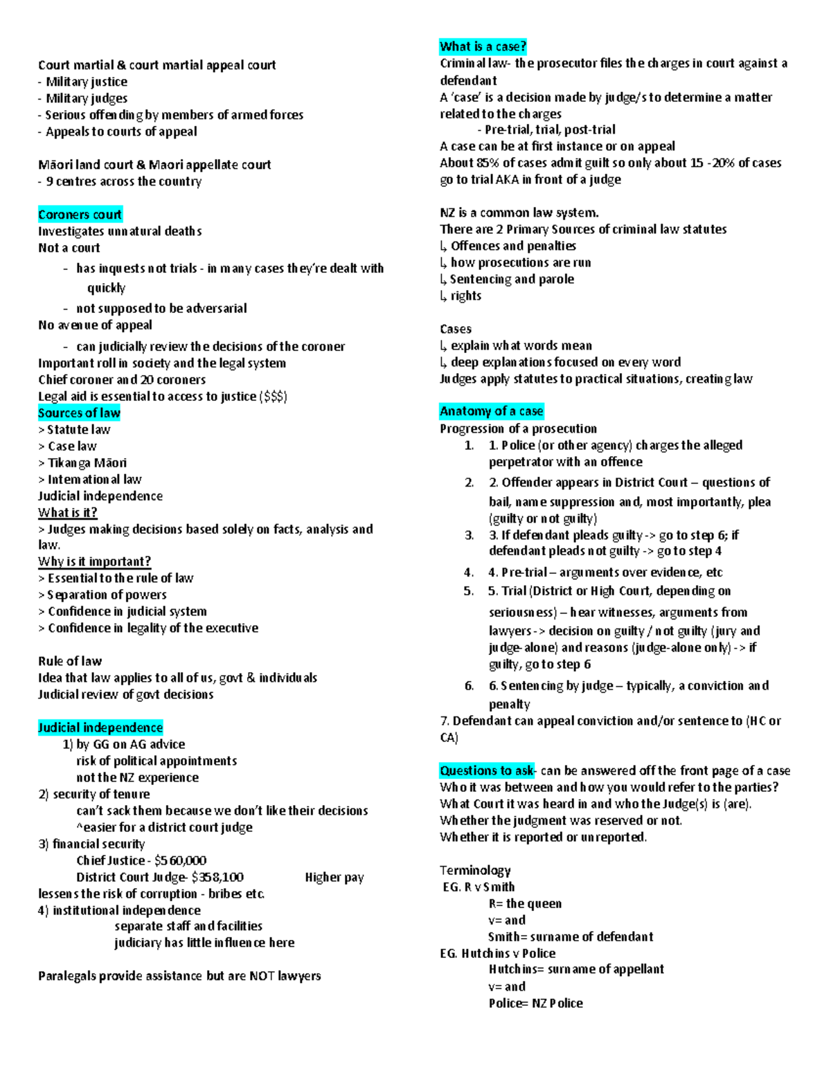 Case Analysis Notes CRJU150 - Court martial & court martial appeal ...