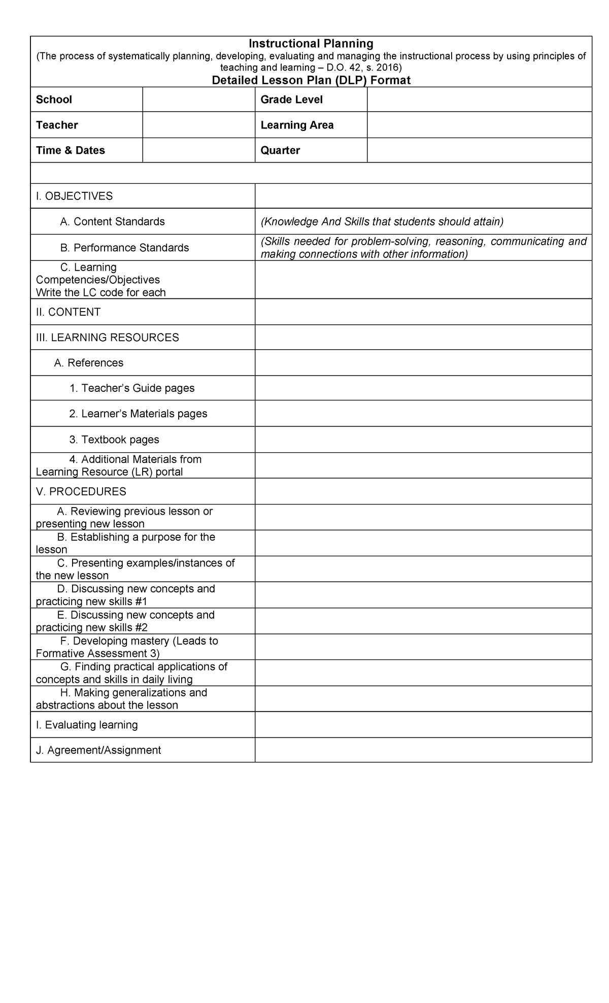 TTL- Detailed Lesson Plan Format for Instructional Planning - Studocu