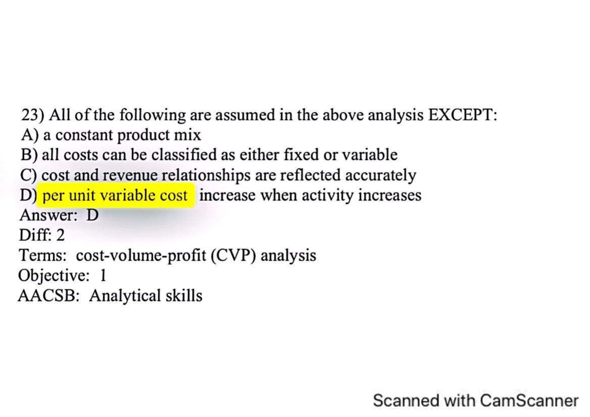 Cost Accounting Final Exam Review 2024: Key Concepts & Questions - Studocu