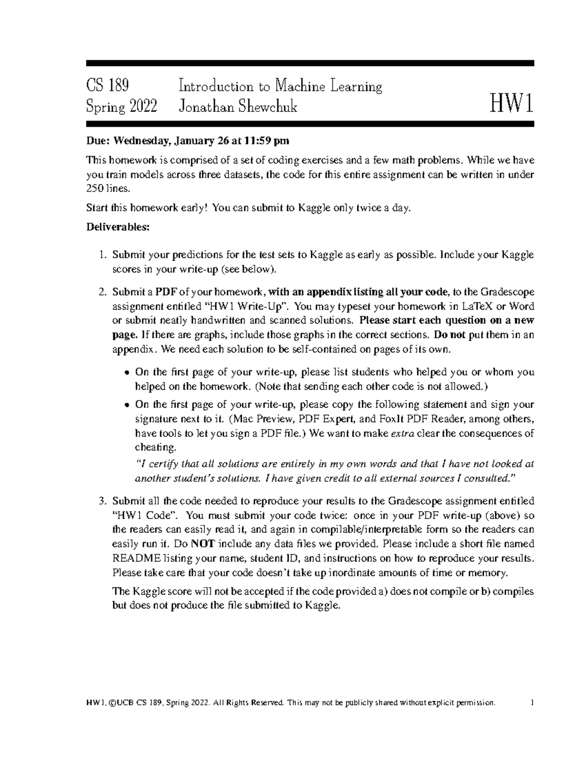 Hw1 - hw1 - CS 189 Introduction to Machine Learning Spring 2022 ...