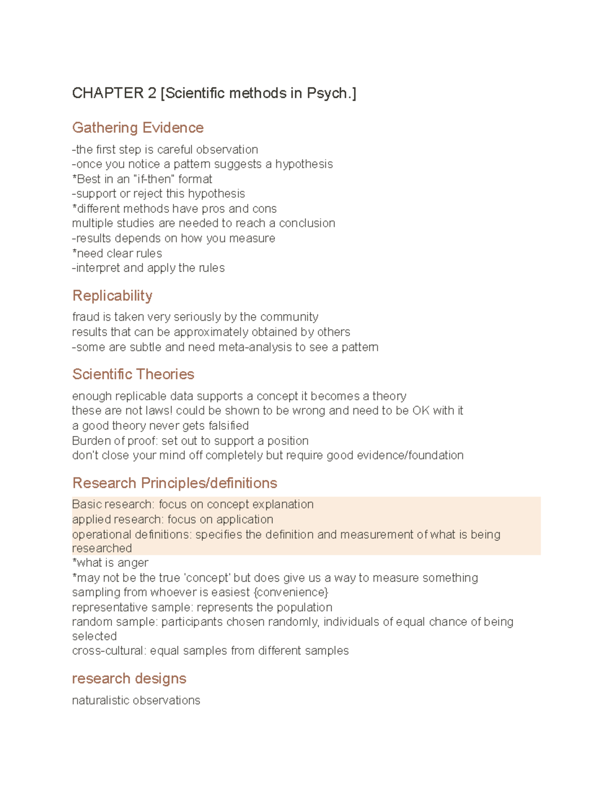 Psychology chapter 2 and chapter 3 notes - CHAPTER 2 [Scientific ...