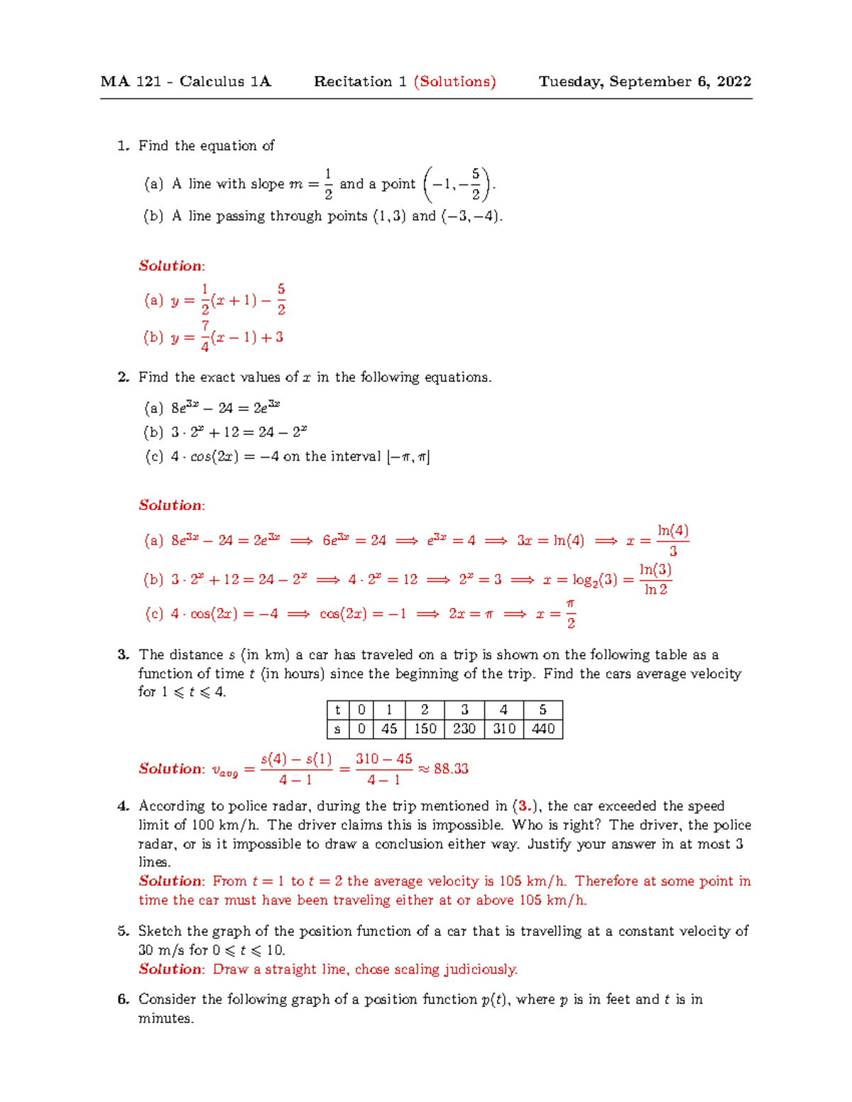 MA121 22F1 Rc1 sol - Professor: Denis Serbin - MA 121 - Calculus 1A ...