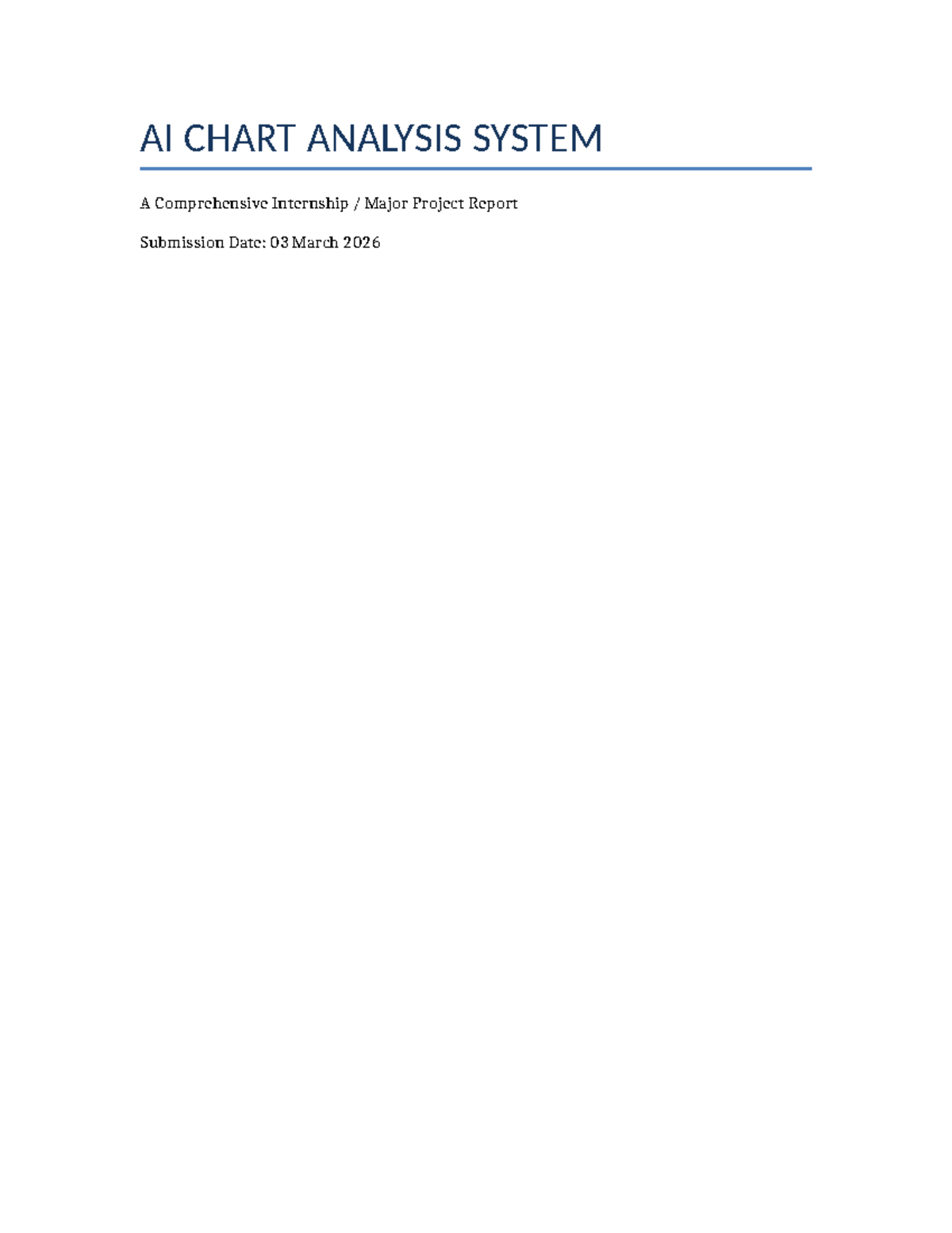 AI CHART ANALYSIS SYSTEM: Comprehensive Project Report - Studocu