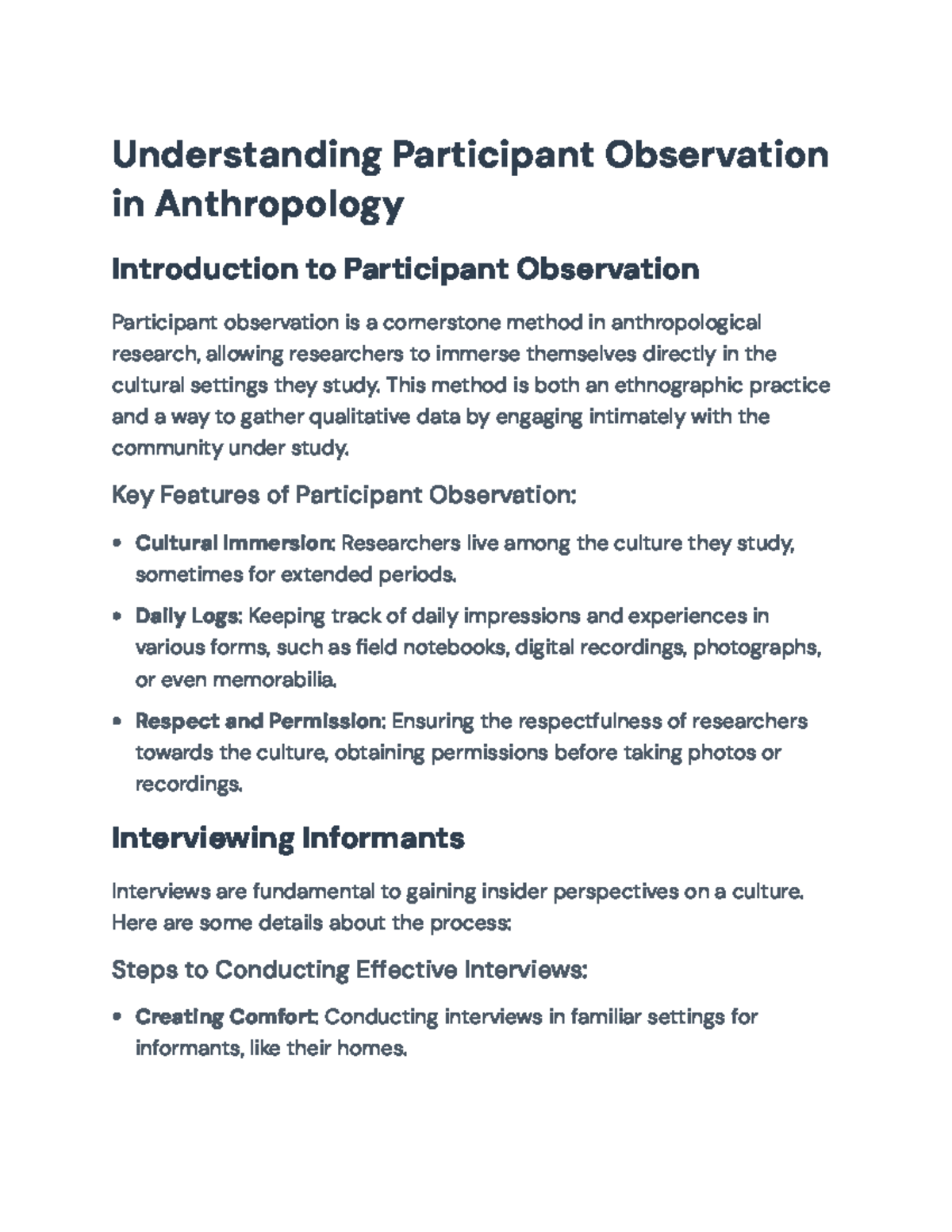 Understanding Participant Observation in Anthropology: Methods & Ethics ...