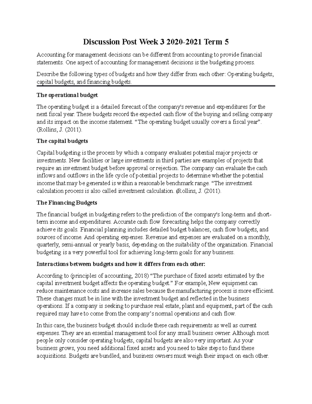 Disucssion Post Week 3 - Discussion Post Week 3 of term 5 in 2020- 2021 ...
