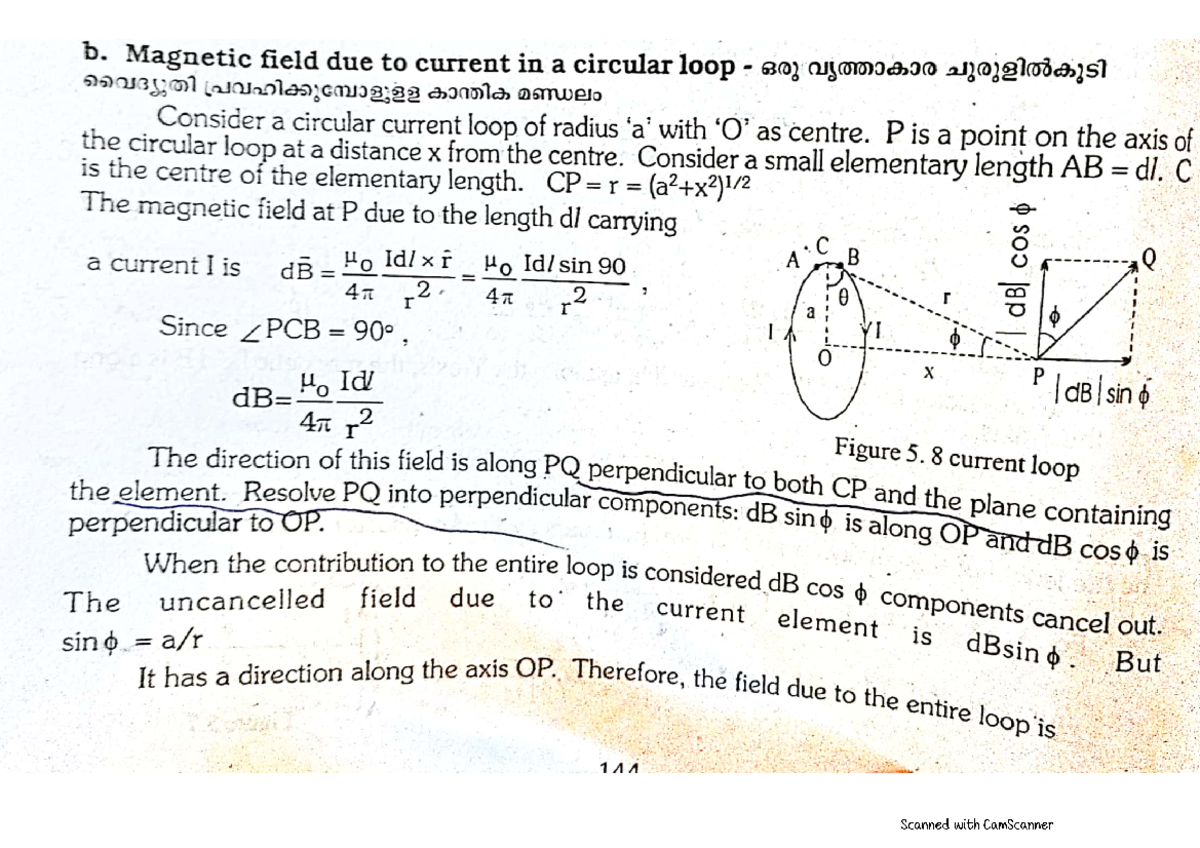 Magnetic Field of Current in Circular Loop: Diagrams & Equations - Studocu