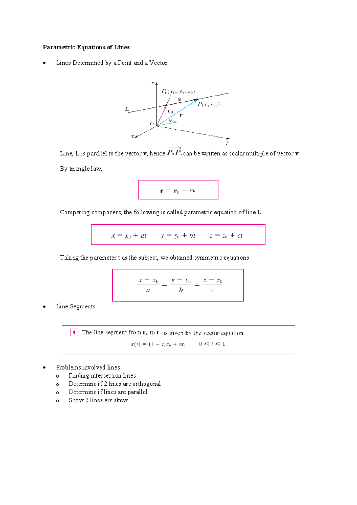 Notes MAT491 - Chapter 2 - Vectors and Plane Equations - Studocu