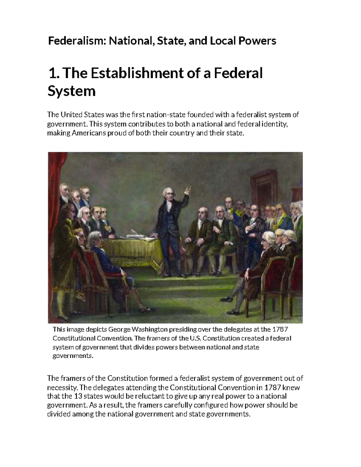 Federalism: National, State, and Local Powers Overview - Studocu