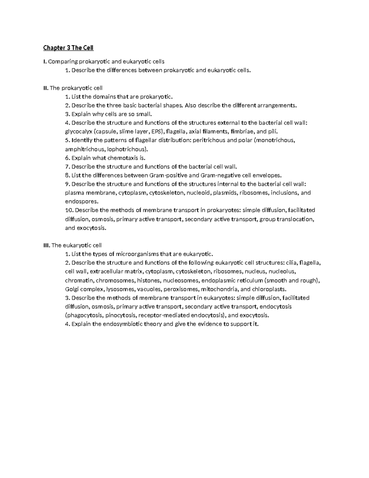 Comparative Analysis of Prokaryotic & Eukaryotic Cells - BIO101 - Studocu