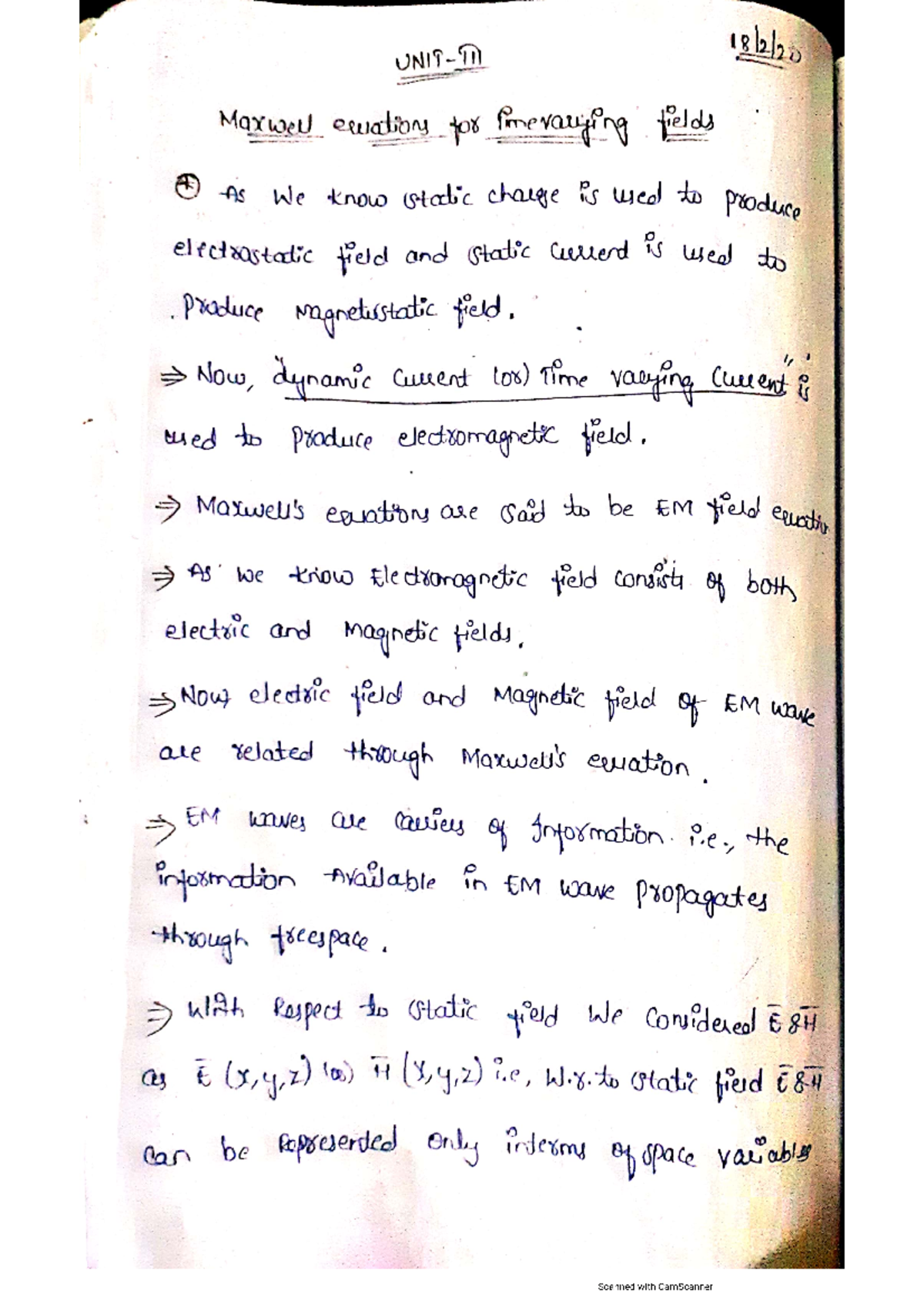 EMF 3rd Unit - Understanding Maxwell's Equations for Time Varying ...