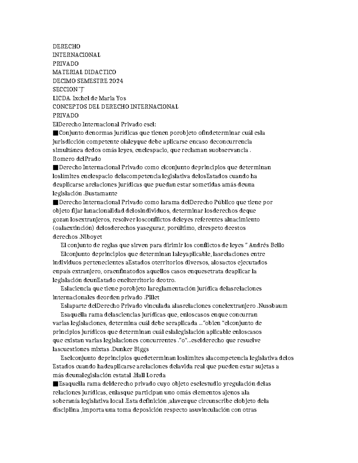 DIPR 2024: Material Didáctico para el Décimo Semestre - Licda. Ixchel de Maria - Document Preview