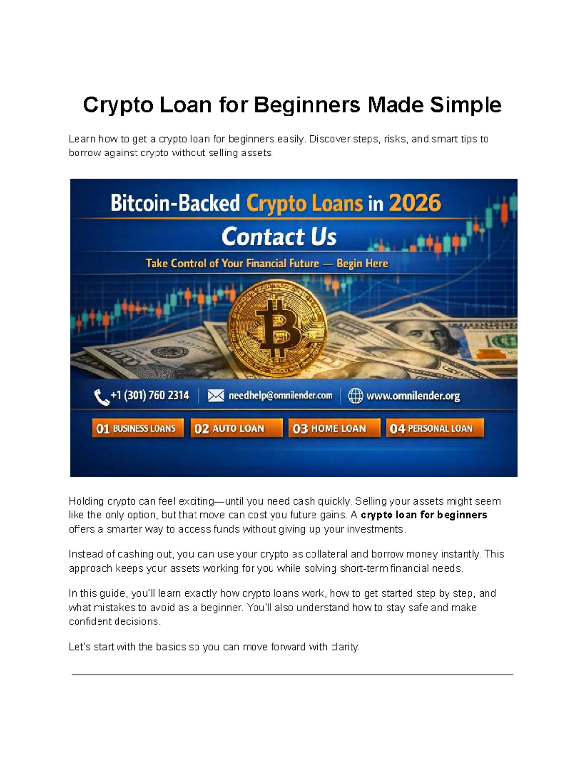 Crypto Loan Basics: A Beginner's Guide to Smart Borrowing - Studocu