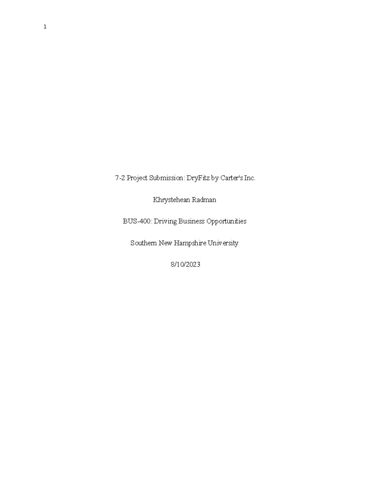 BUS-400 Final Project: DryFitz Apparel Line for Children with ASD - Studocu