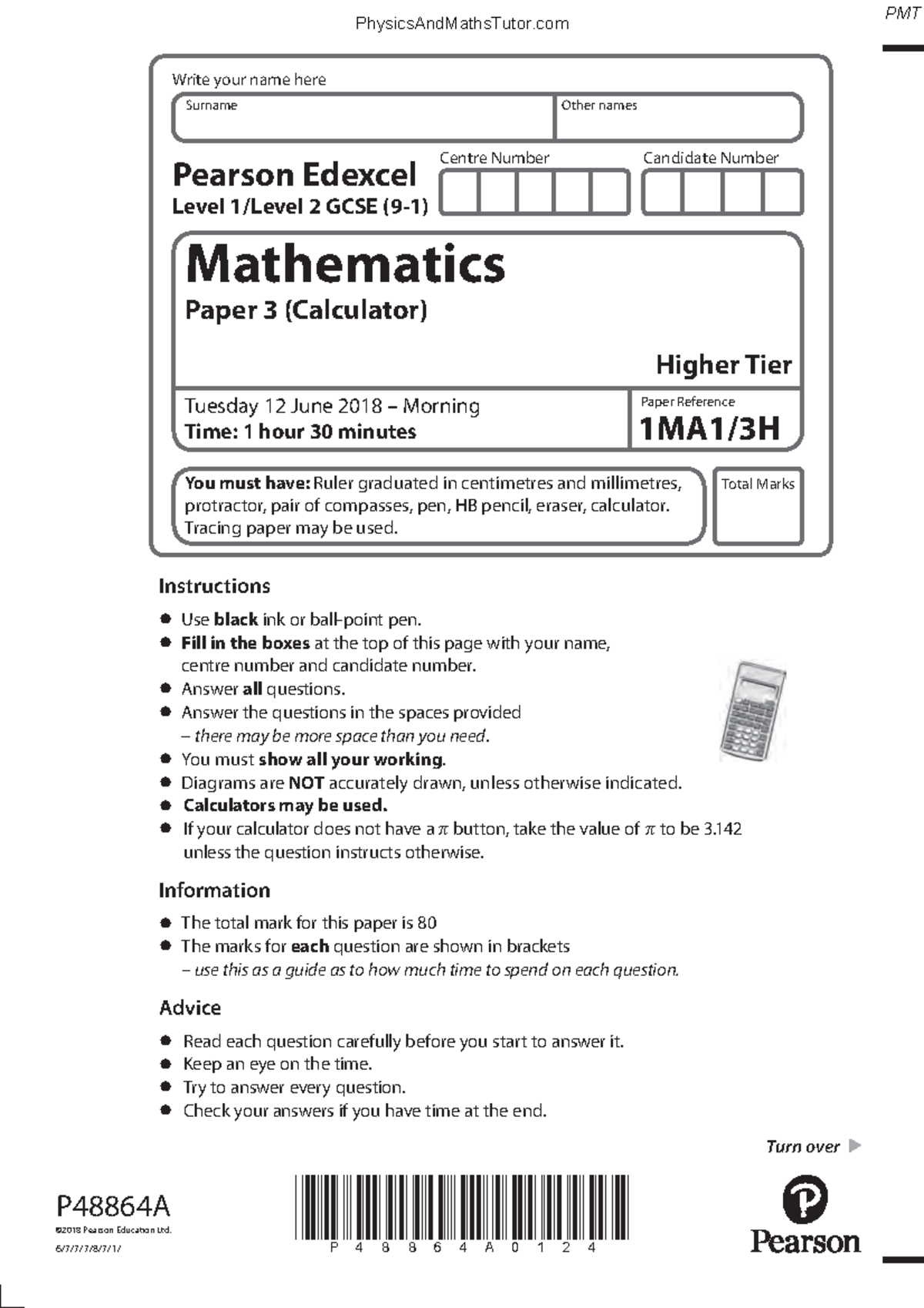 June 2018 MA P3 - Final Exam Model Answers and Solutions - Studocu