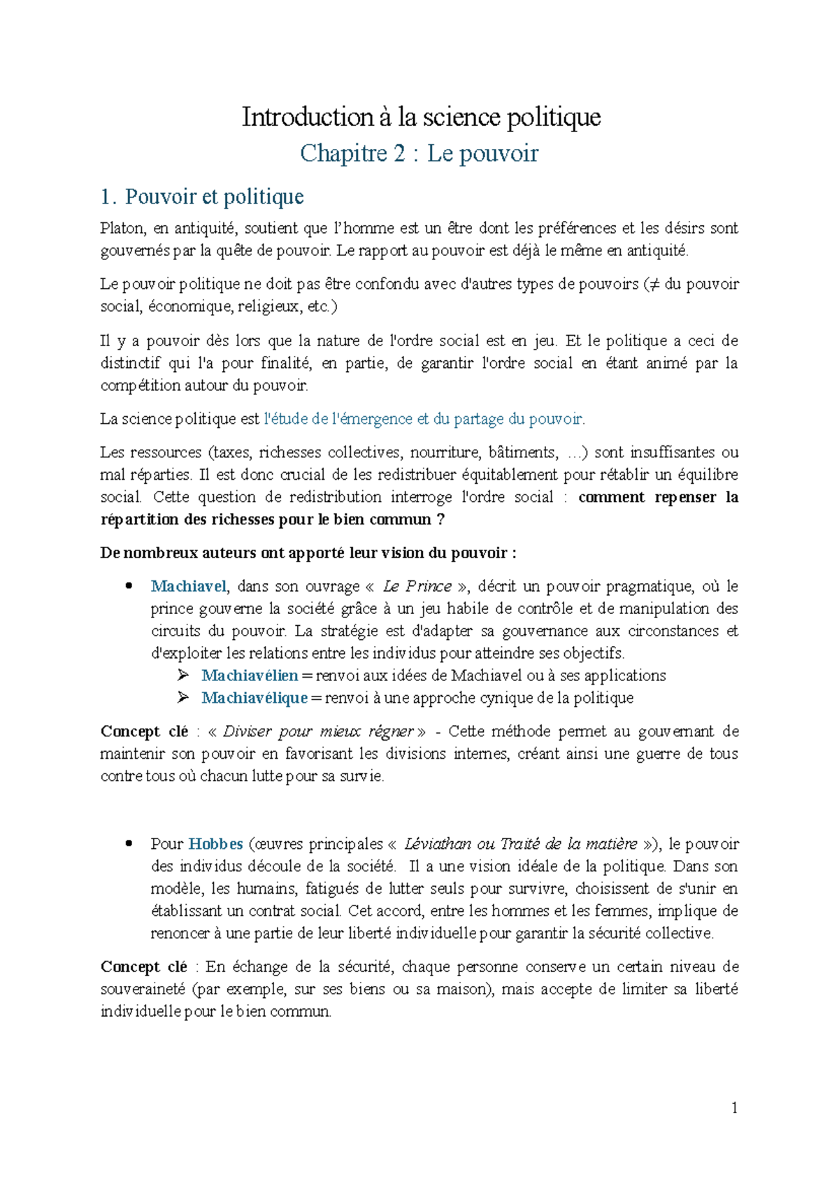 Étude sur le Pouvoir en Science Politique - Introduction à la Science ...