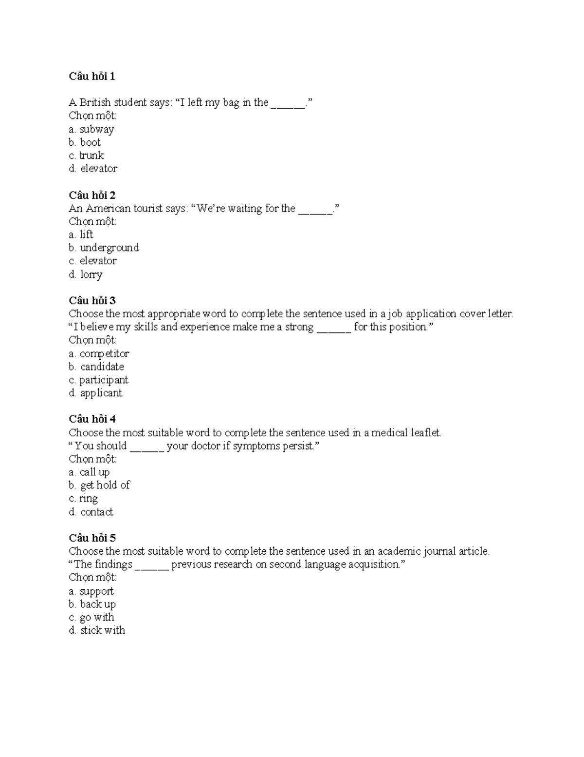 Chapter 3 - Vocabulary and Language Use Exercises - Studocu