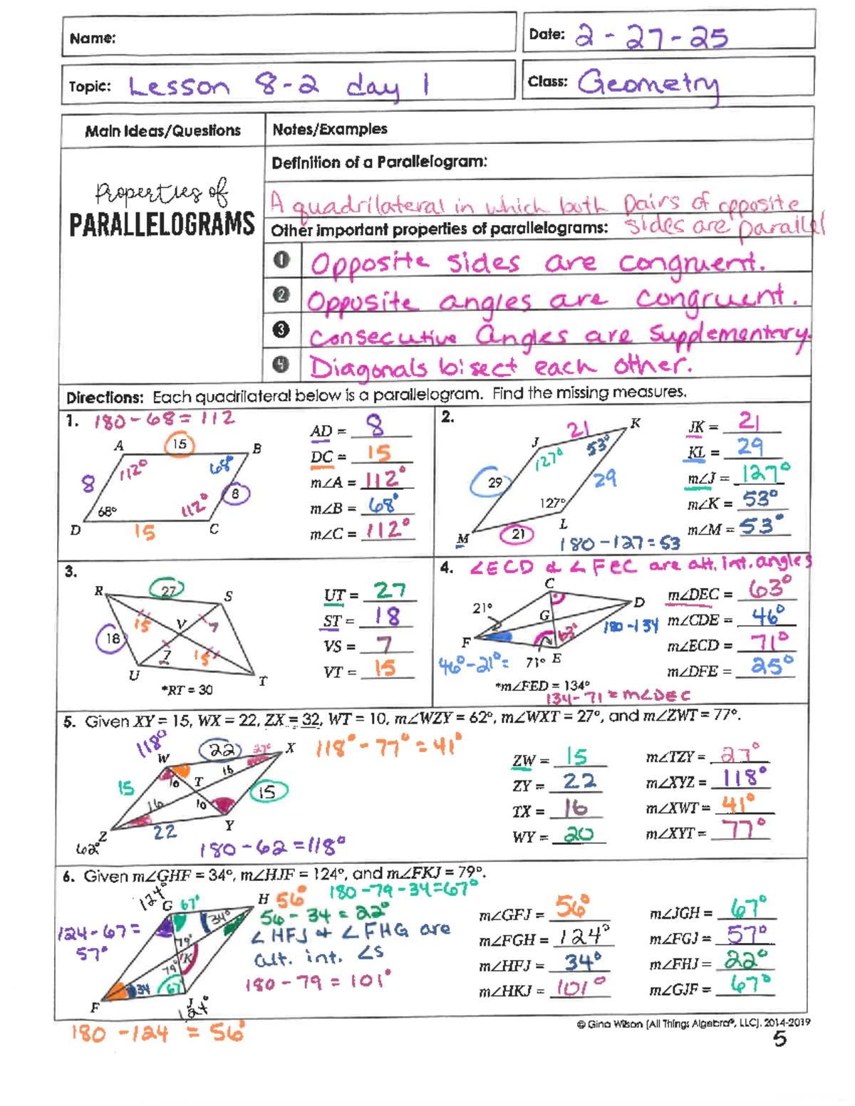 G2 10-7 Day 2 Geometry & Algebra Practice - Final Exam Review - Studocu