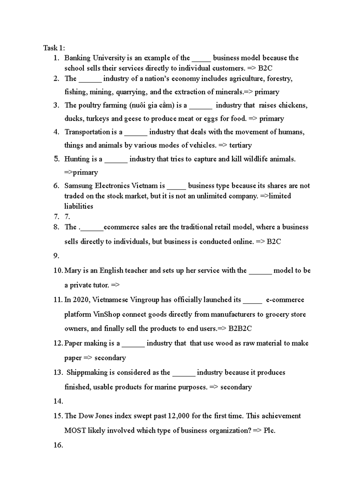 TACN2 Midterm Study Guide: Business Models and Industry Types - Studocu