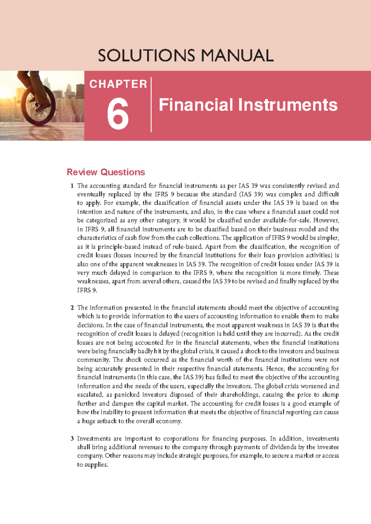 Solutions Manual - Chapter 6 - Financial Instruments CHAPTER 6 Review ...