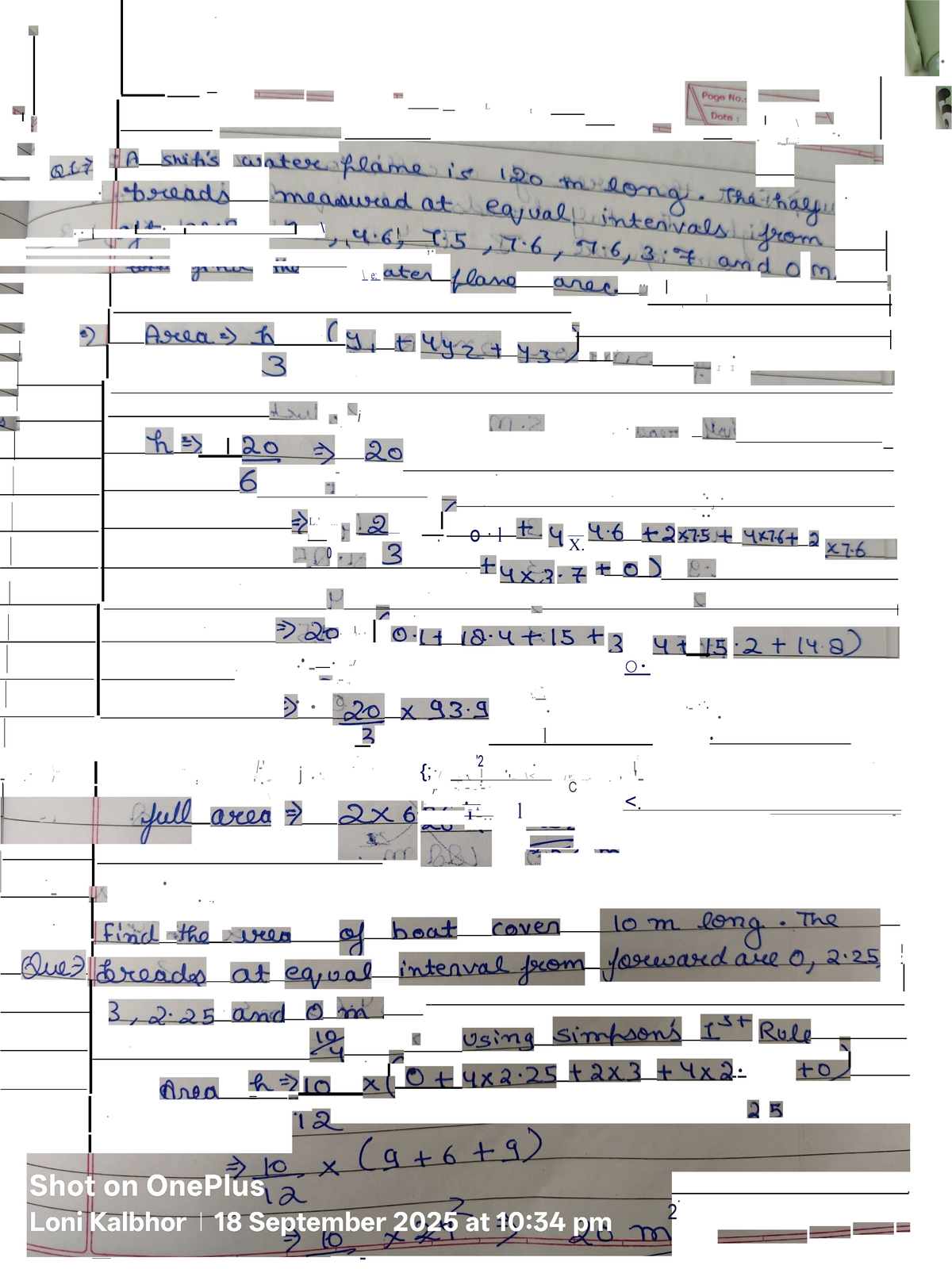 IMG20250918223436 - Questions related to Simpsons rule - • \ .. I
