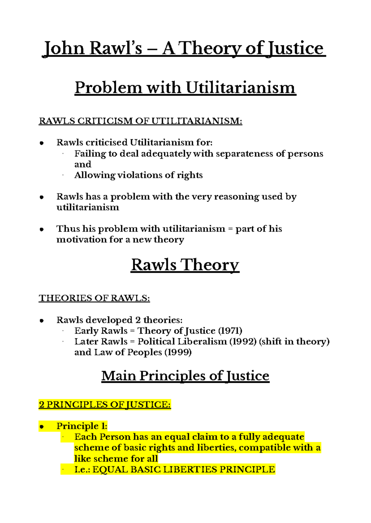 Utilitarianism Theory Of Justice