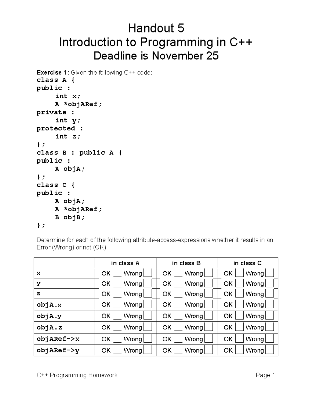 CPP Programming Handout 5 - Handout 5 Introduction to Programming in ...