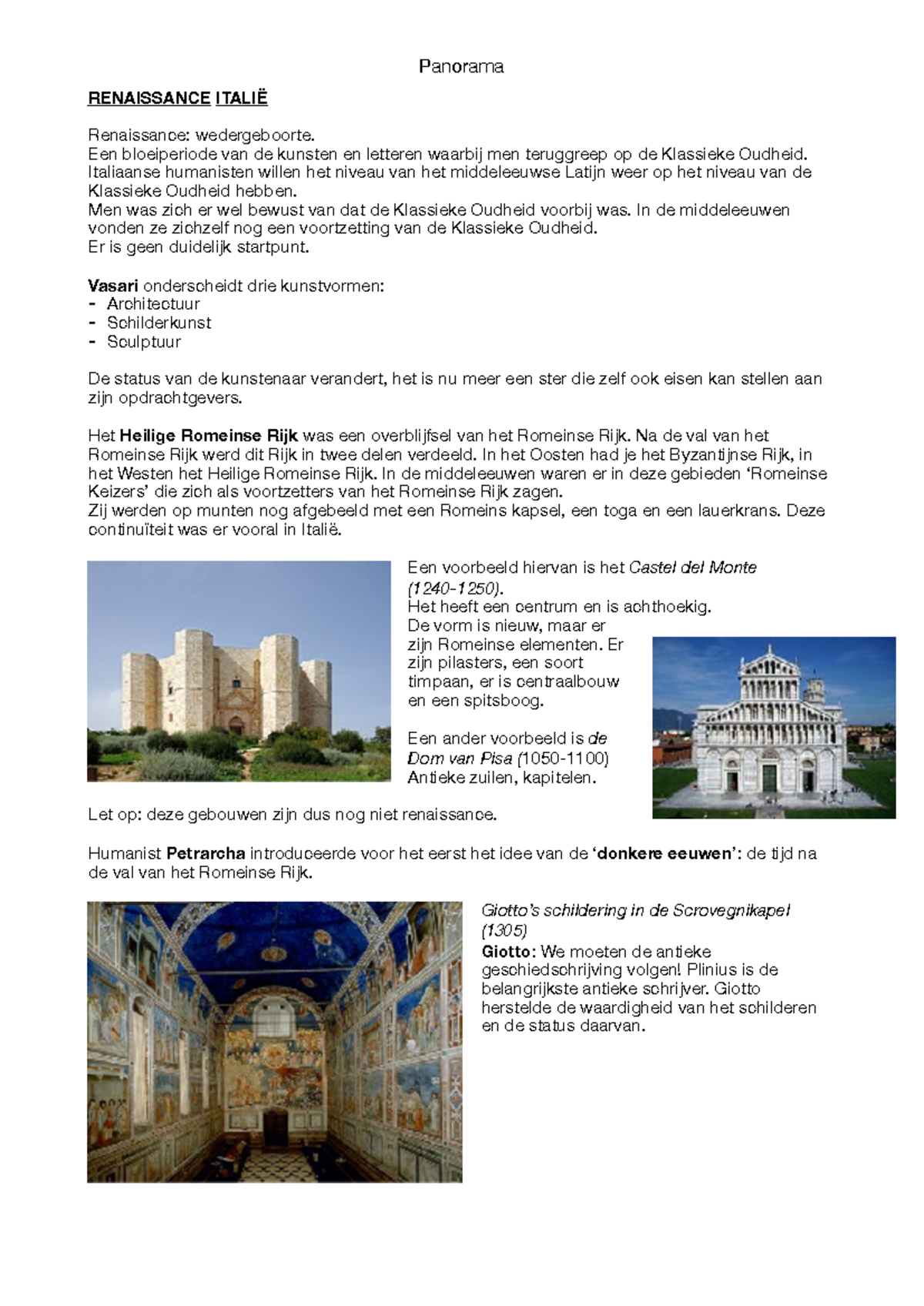 9. Panorama van de Renaissance en Laatgotiek in Kunst en Architectuur ...
