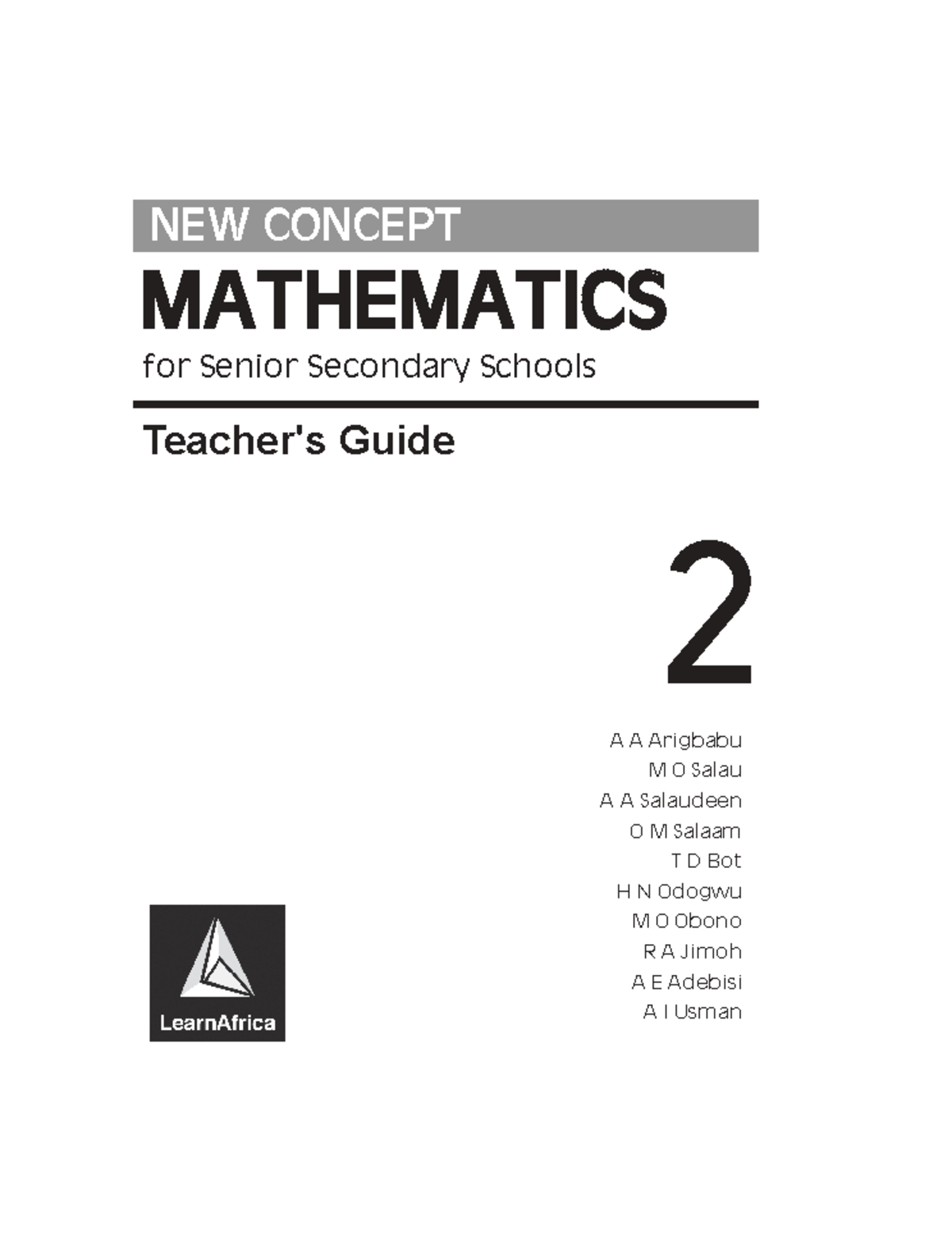NEW Concept Mathematics for Senior Secondary Schools SS 2 Teacher's ...