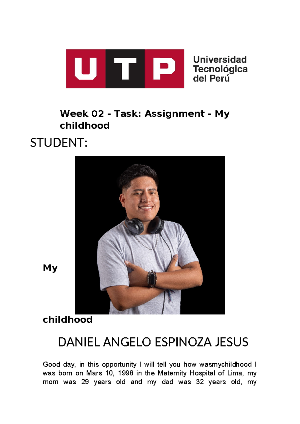 Week 02 - Task Assignment - My childhood - Daniel Espinoza - copia ...