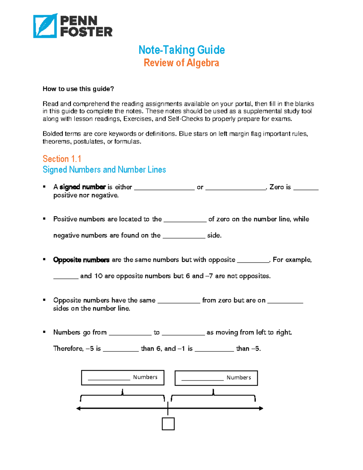 Guided Notes - Algebra Review - Lesson 1.1 to 1.5 (Version 2) - Studocu