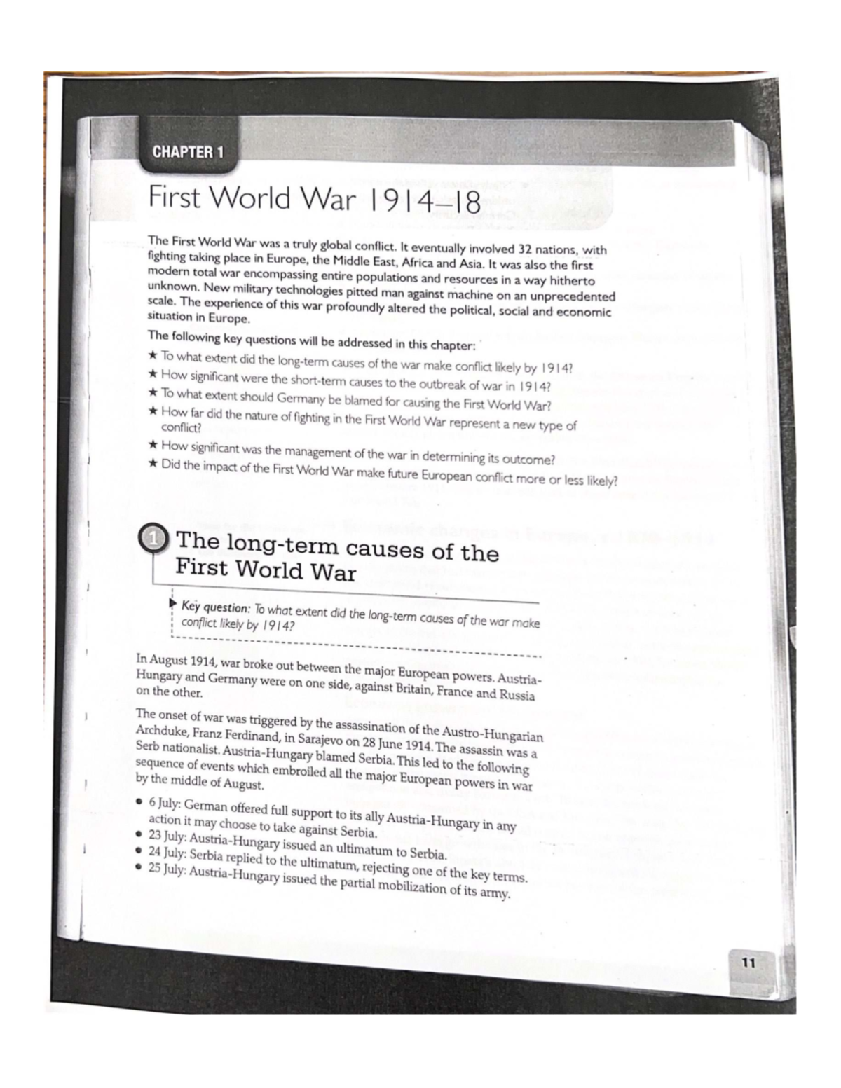 CHAPTER 1: Causes and Consequences of the First World War (HIST 101 ...