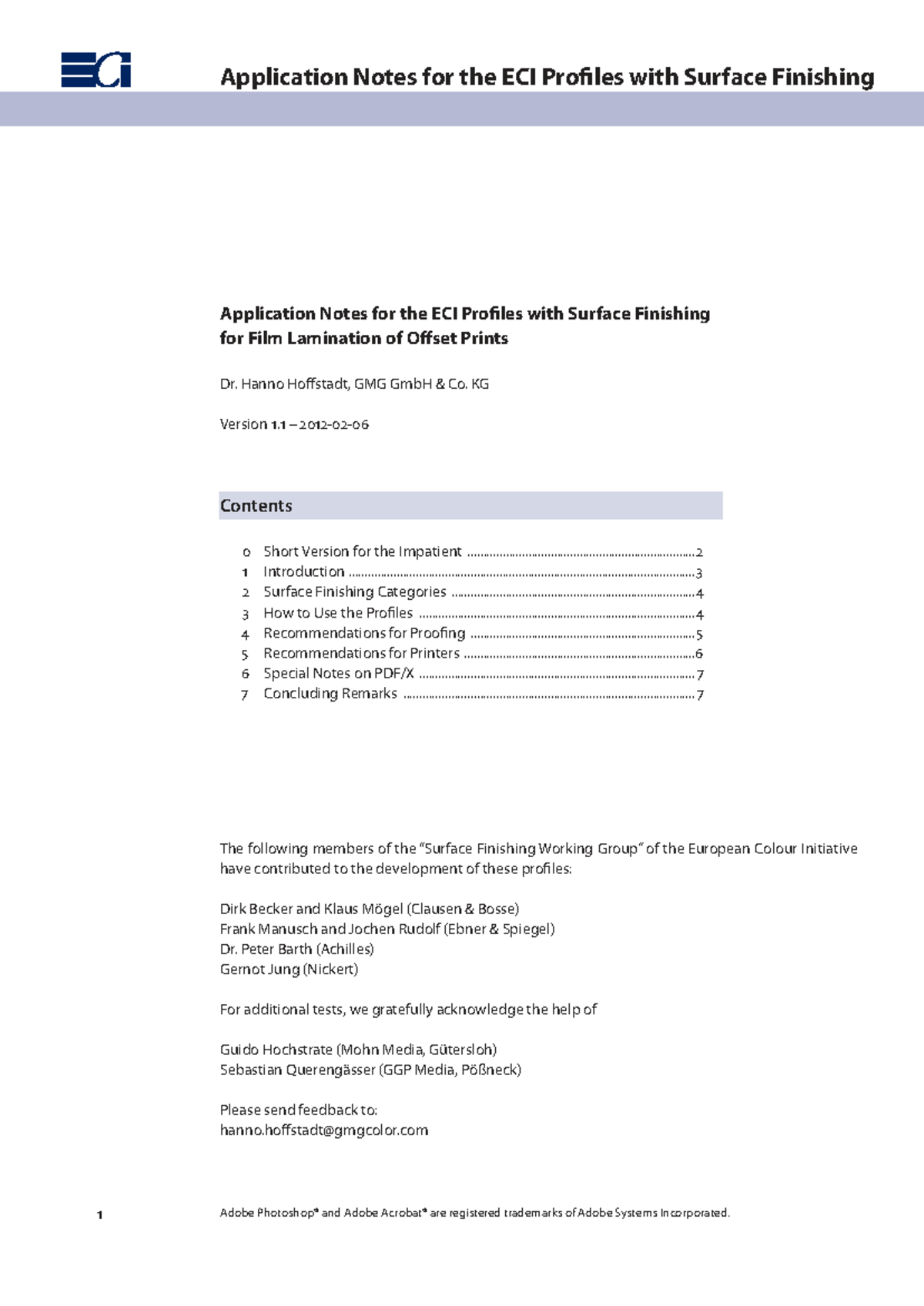 ECI Application Notes: Surface Finishing for Offset Prints - Studocu