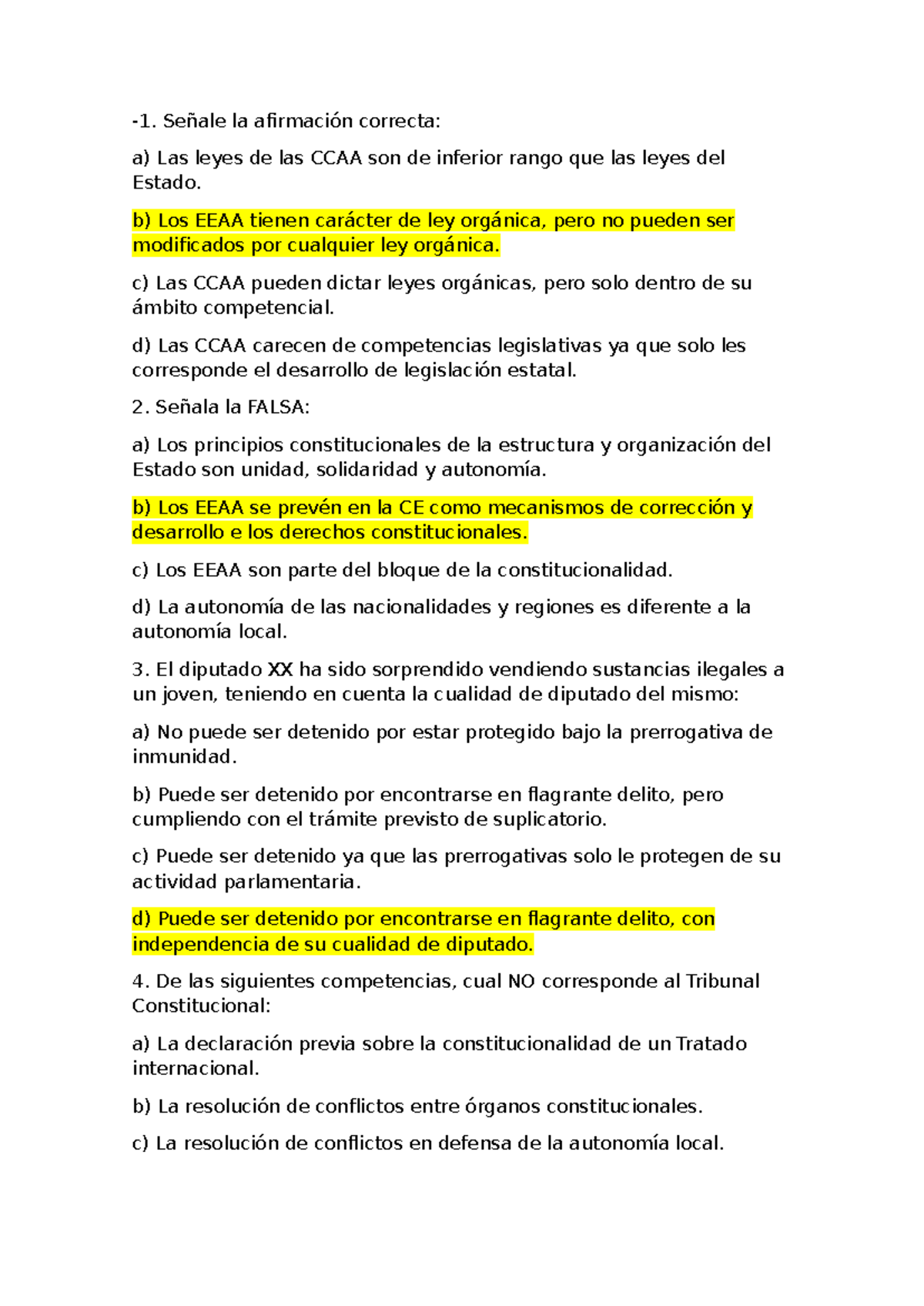 Examen corregido de Constitucional 2023 - Análisis y Respuestas - Studocu