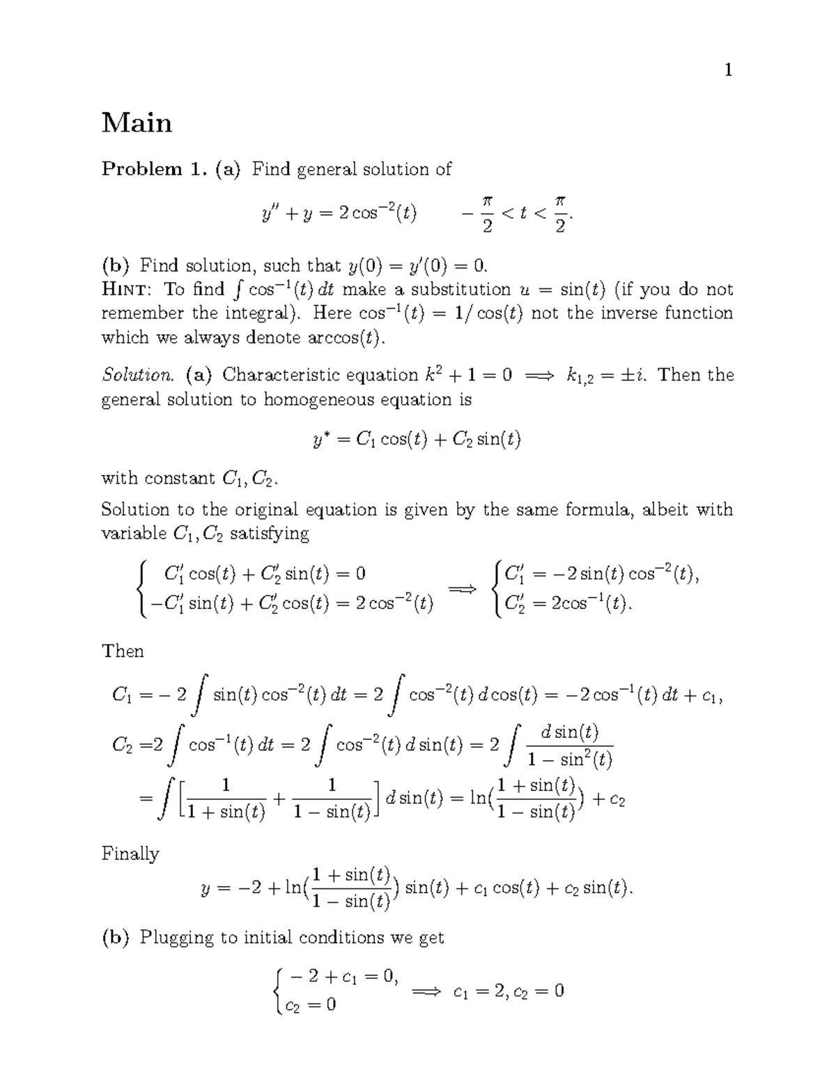 MAT244 Past Exam Solutions with Comprehensive Explanations - Studocu