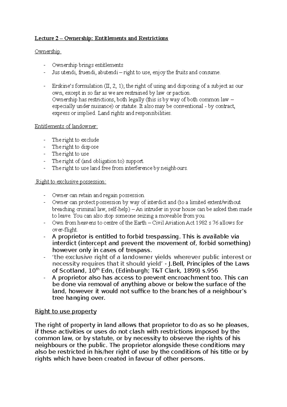 Week 2 Lecture 2A - Understanding Ownership Rights and Restrictions ...