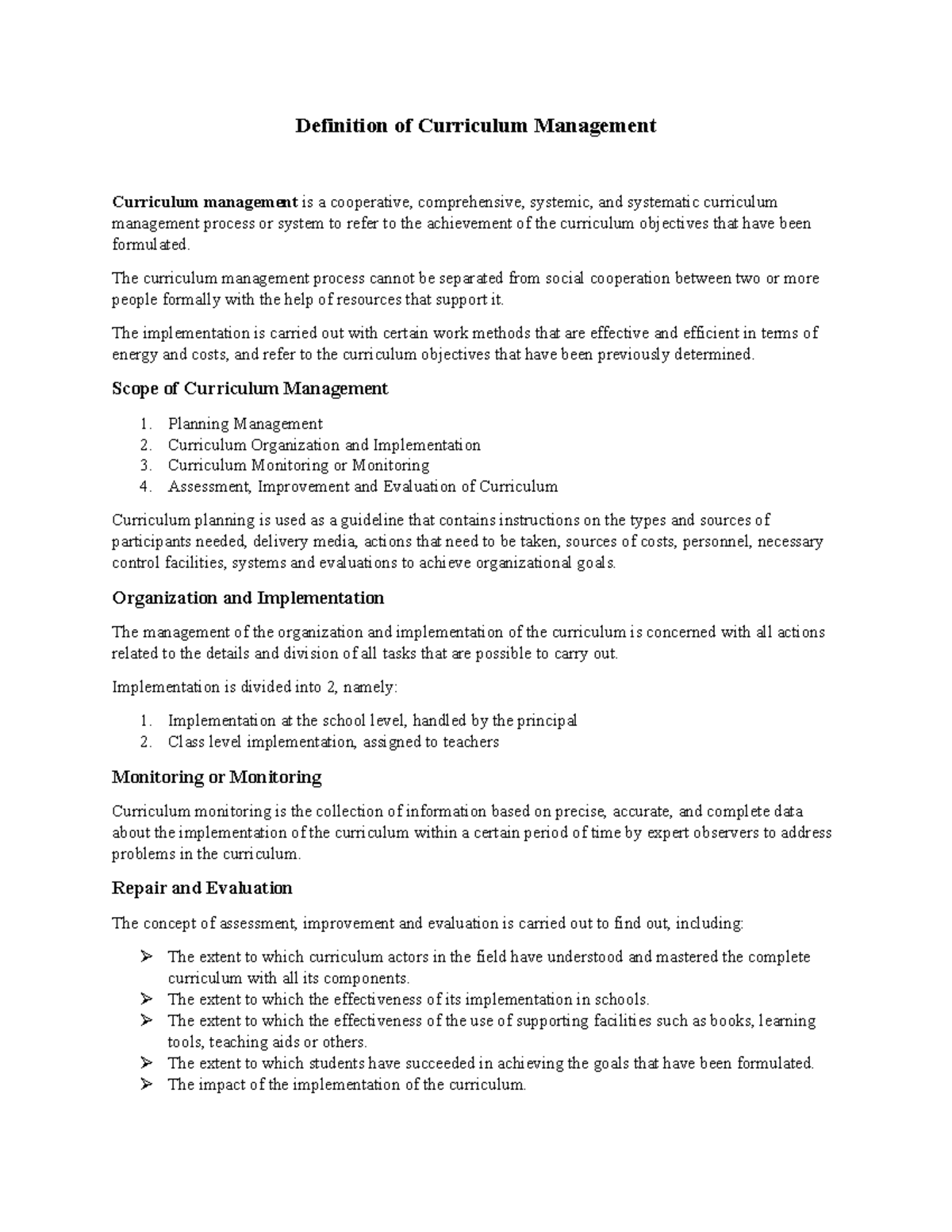 Curriculum Management: Definition, Principles, and Functions Overview ...
