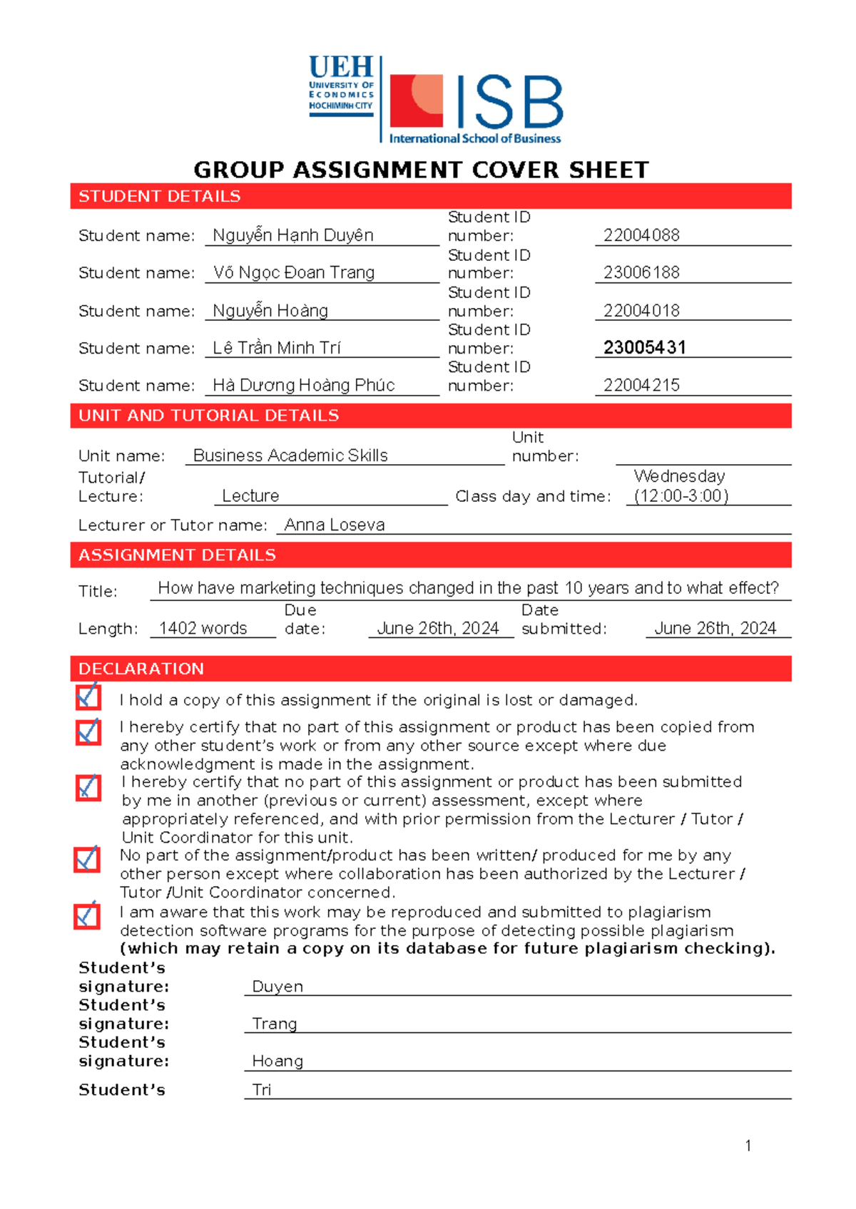 Group Essay-Group Green-BAS-T32324 PWB-1 - GROUP ASSIGNMENT COVER SHEET ...