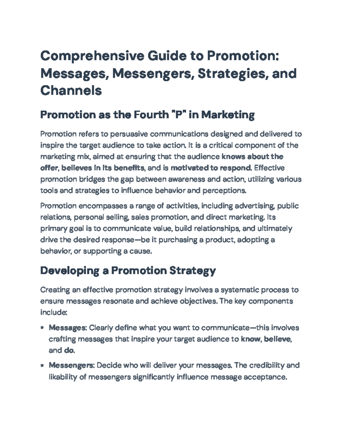 Comprehensive Guide to Promotion Strategies & Channels (MKT 101) - Studocu