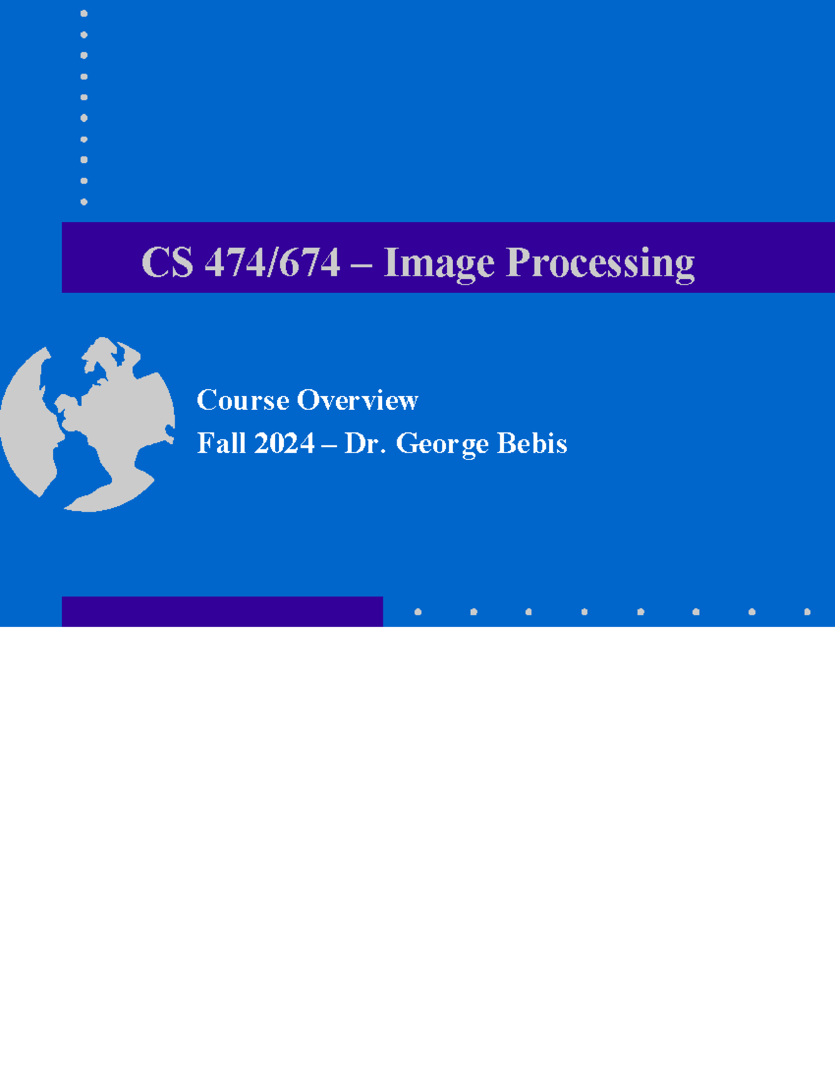 CS 202 Image Processing Course Overview - Fall 2024 Notes - Studocu