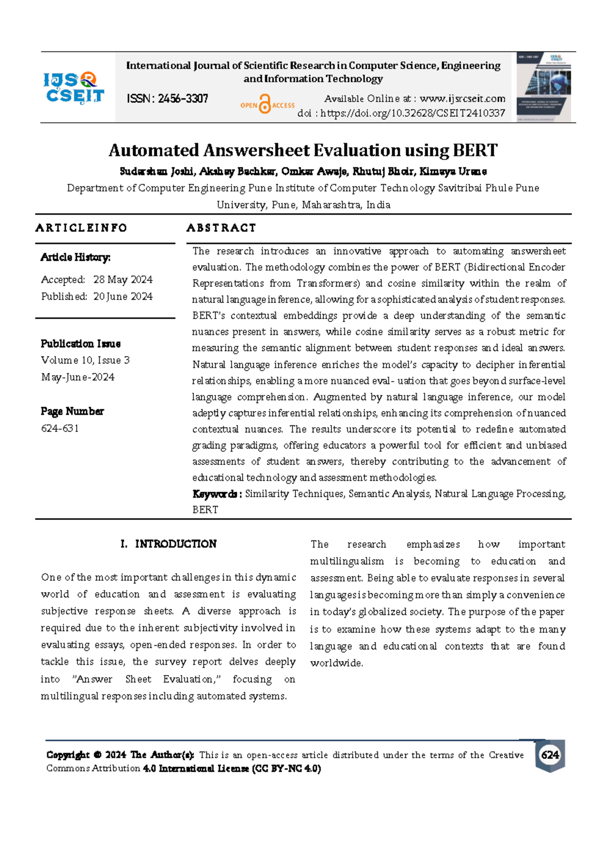 Automated Evaluation of Answersheets via BERT: A Study on NLP ...