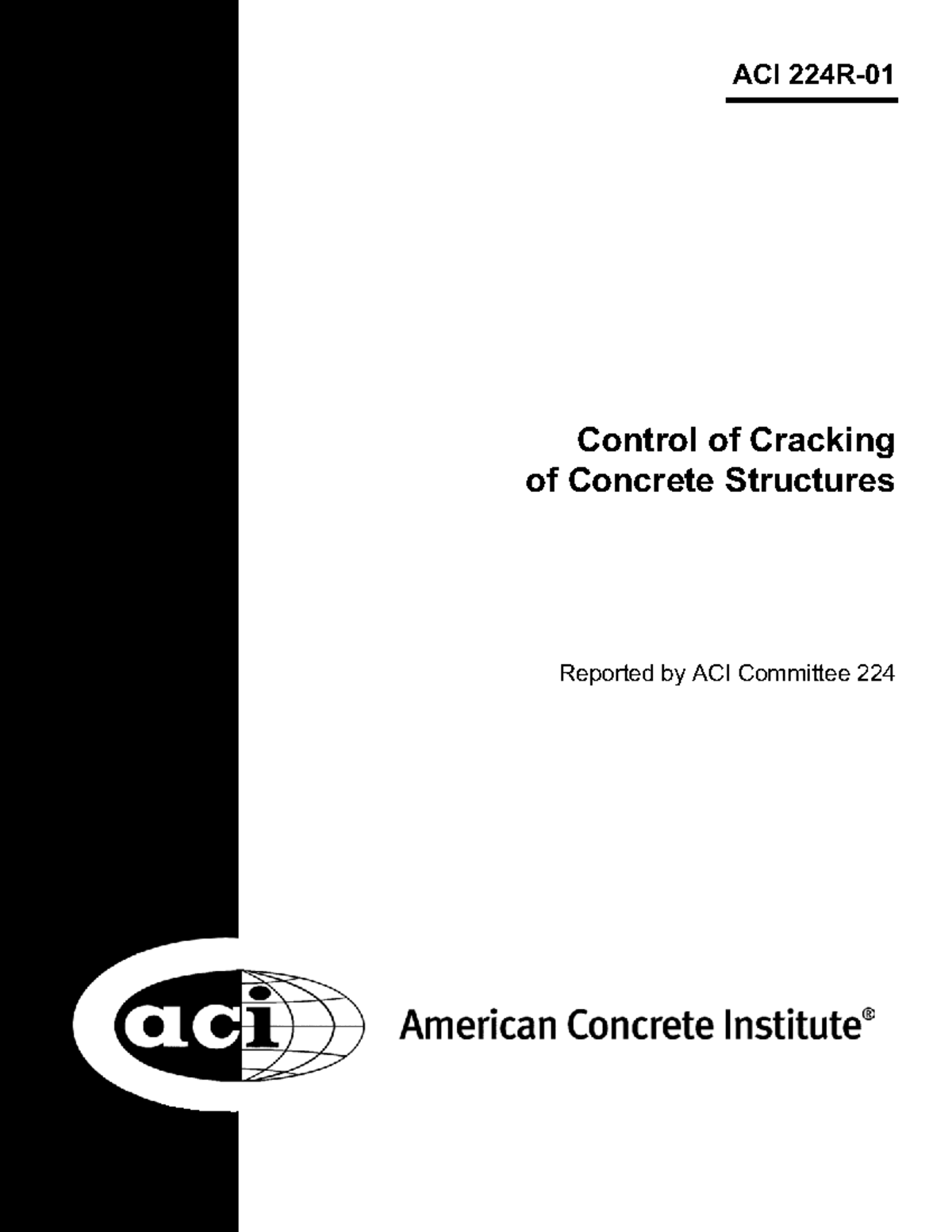 ACI-224R-01-R08: Control of Cracking in Concrete Structures - Document Preview