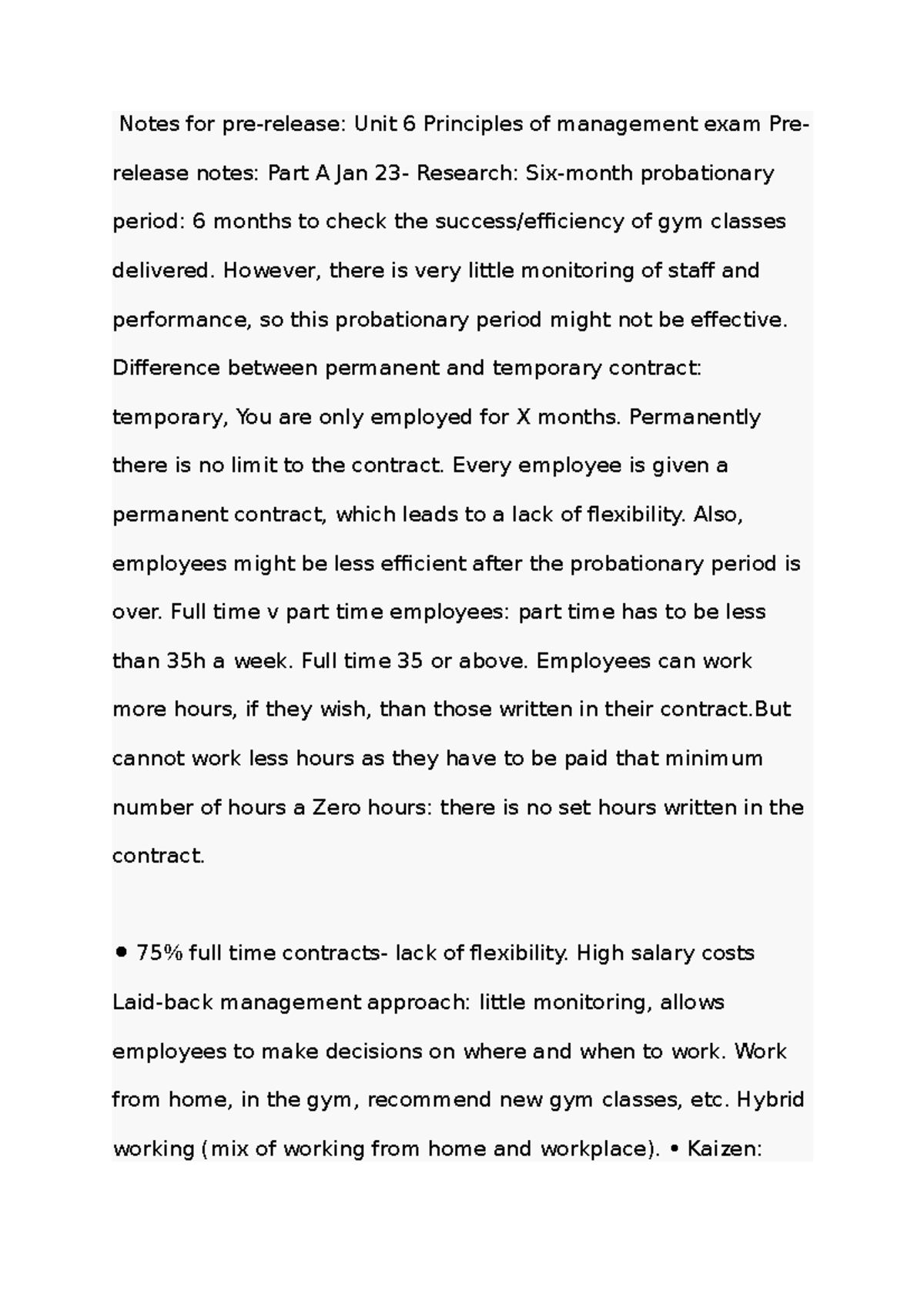 Unit 6 Principles of Management Exam Pre-release Notes: Jan '23 - Studocu