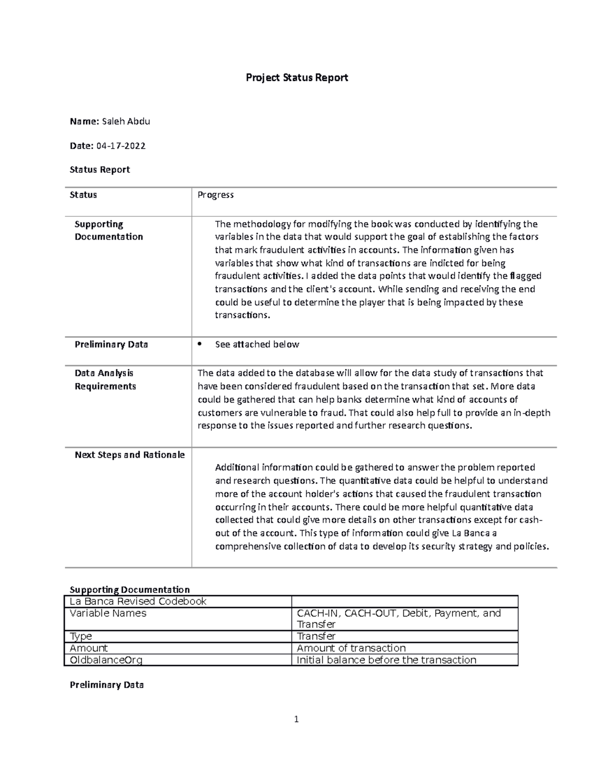 DAT 223 Project Three Status Report - 04-17-2022 - Studocu
