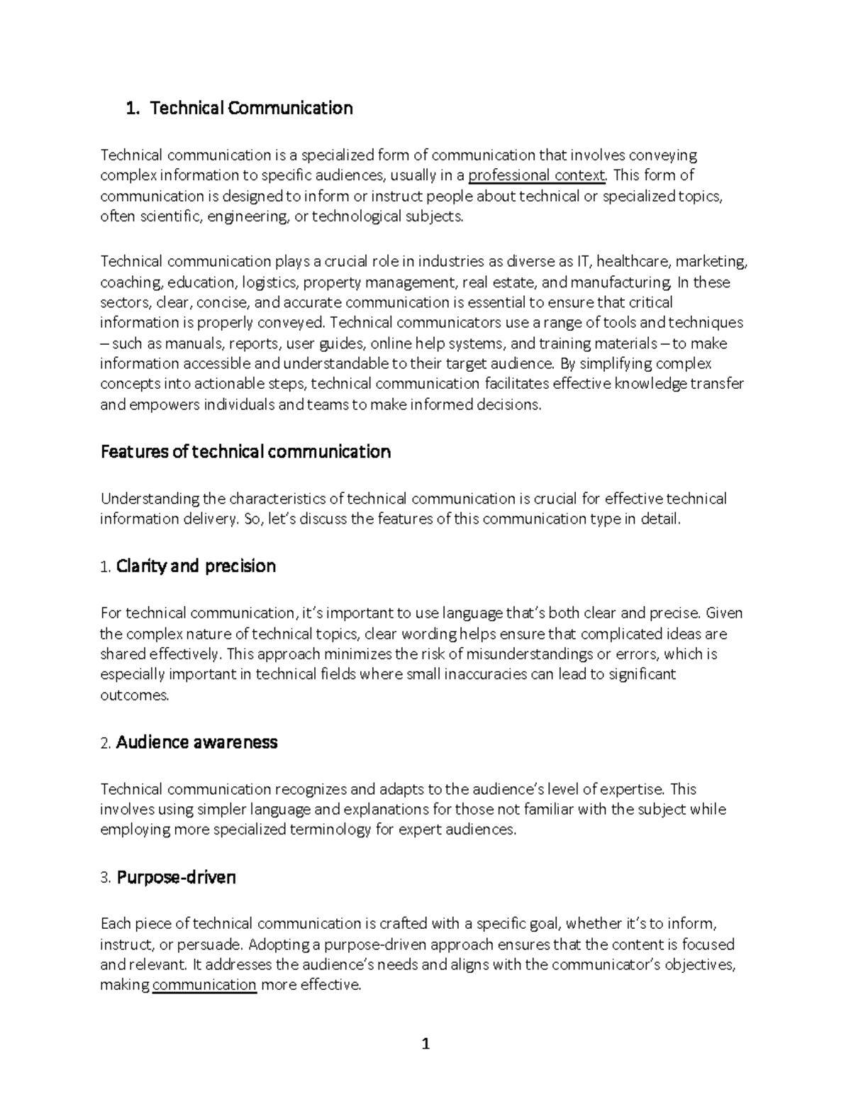 Technical Communication: Key Features and Best Practices - Studocu