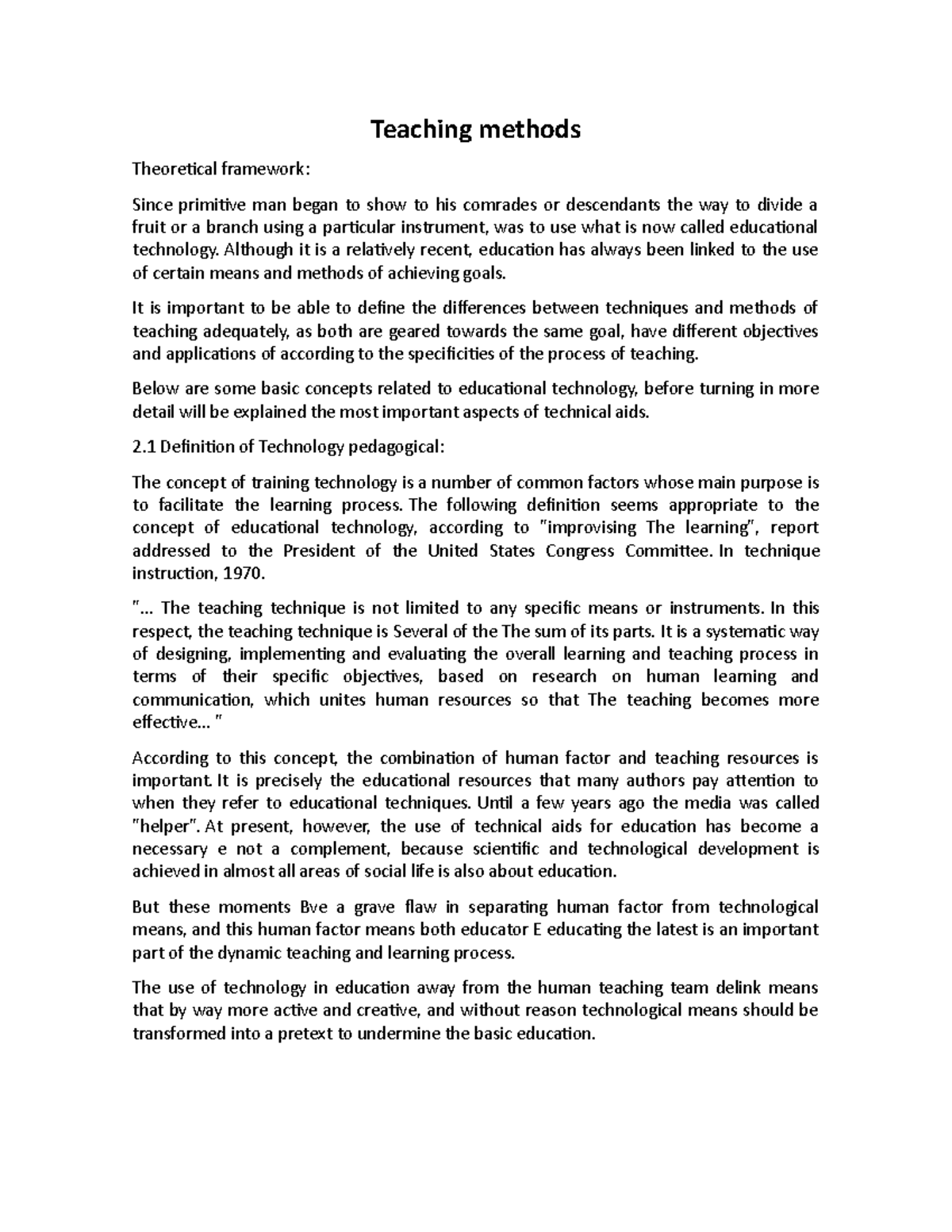Teaching methods - The use of technology in education far from a ...