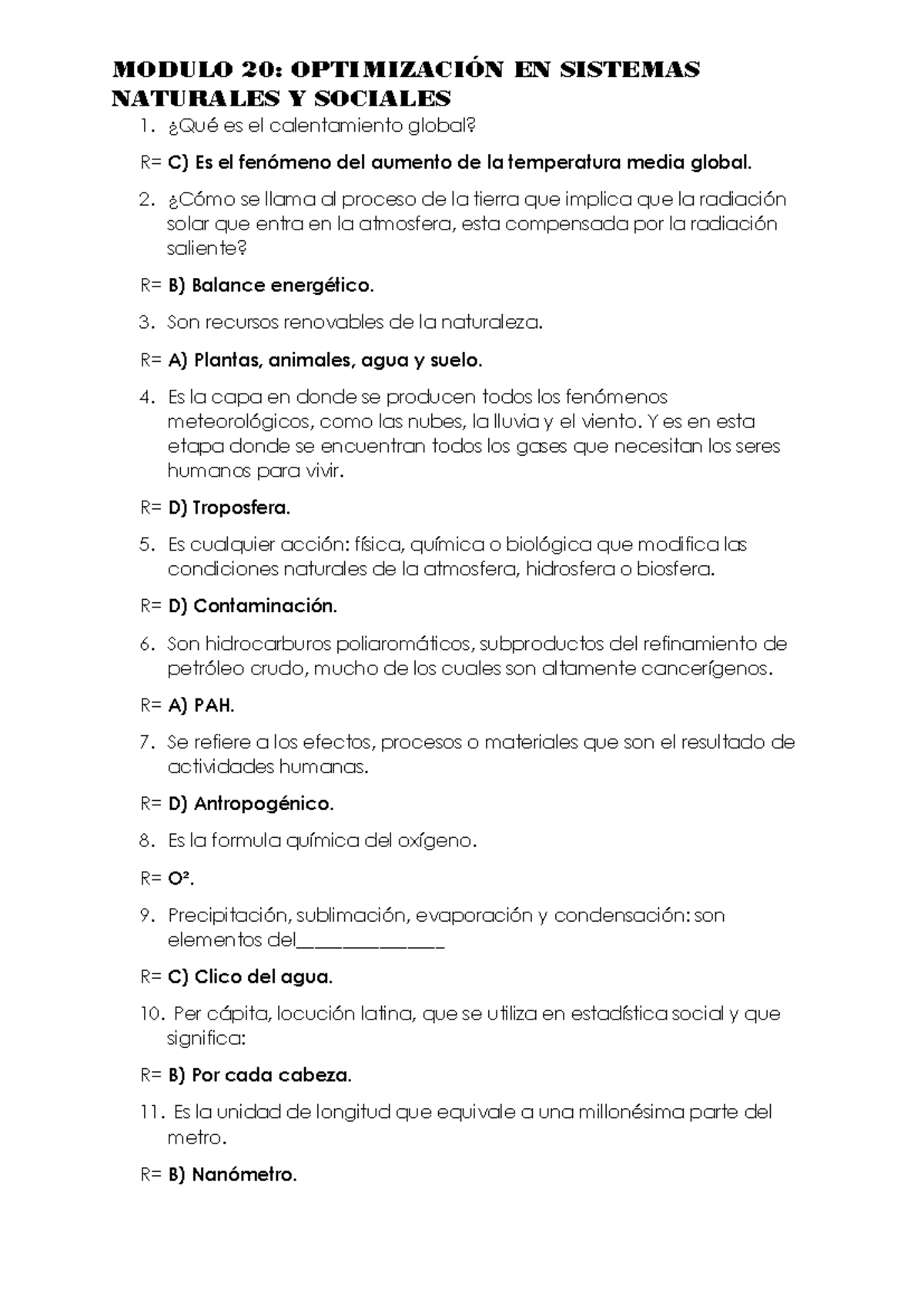 Modulo 20: Guía de Estudio para el Examen de Optimización en Sistemas ...